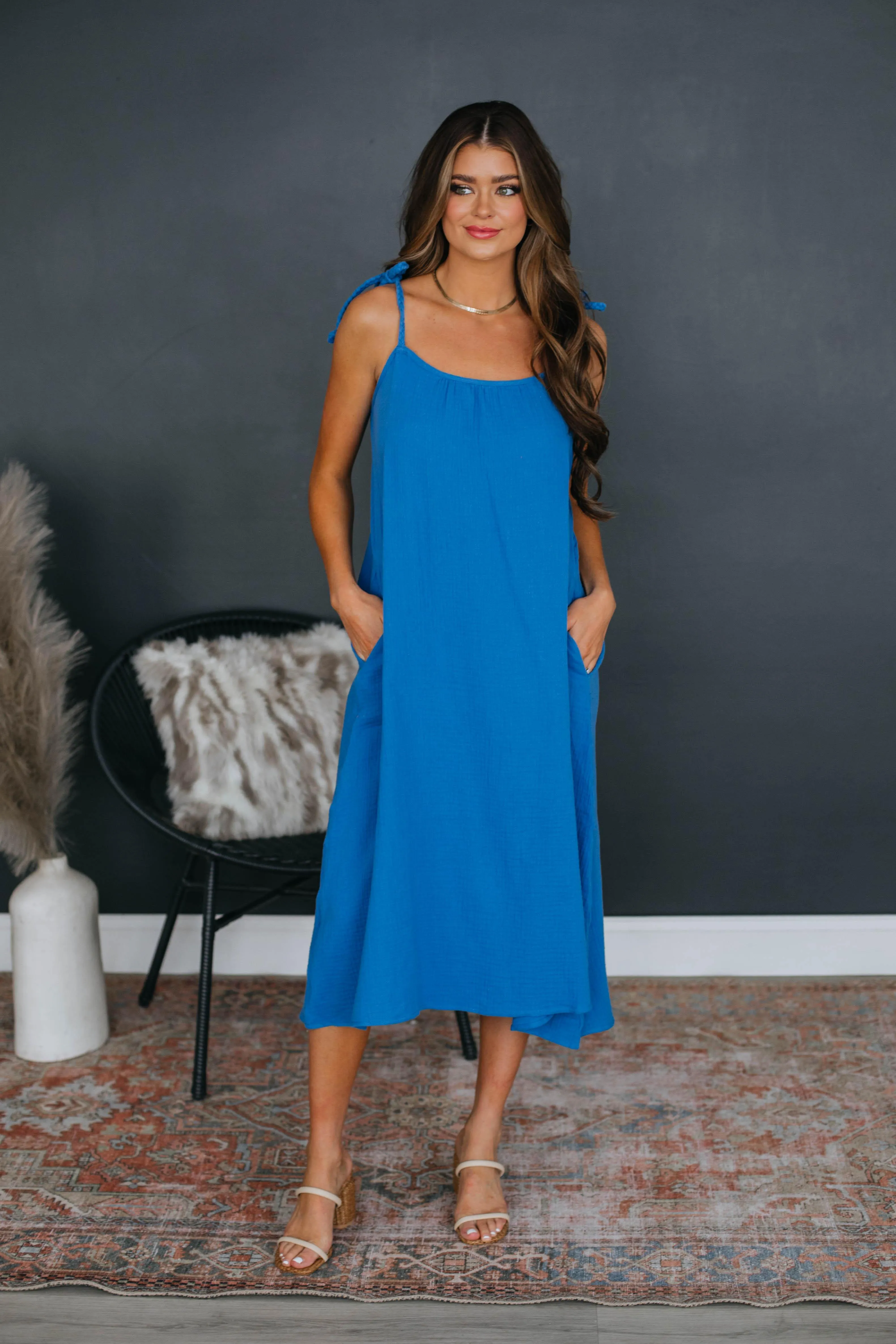 Grace Midi Dress - Cobalt sold by Wild Oak Boutique product image thumbnail 5