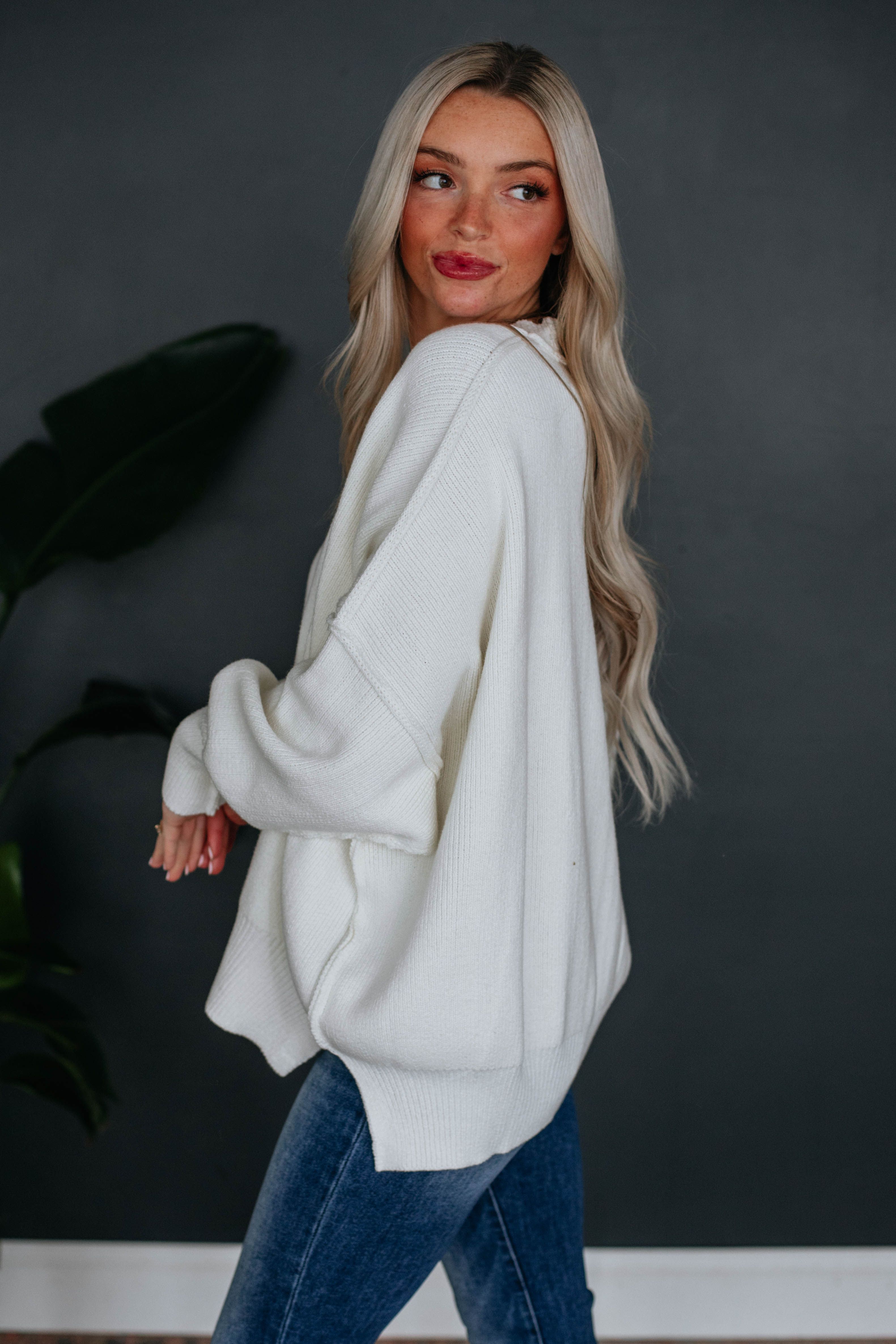 Dallas Oversized Sweater - Ivory sold by Wild Oak Boutique product image thumbnail 3