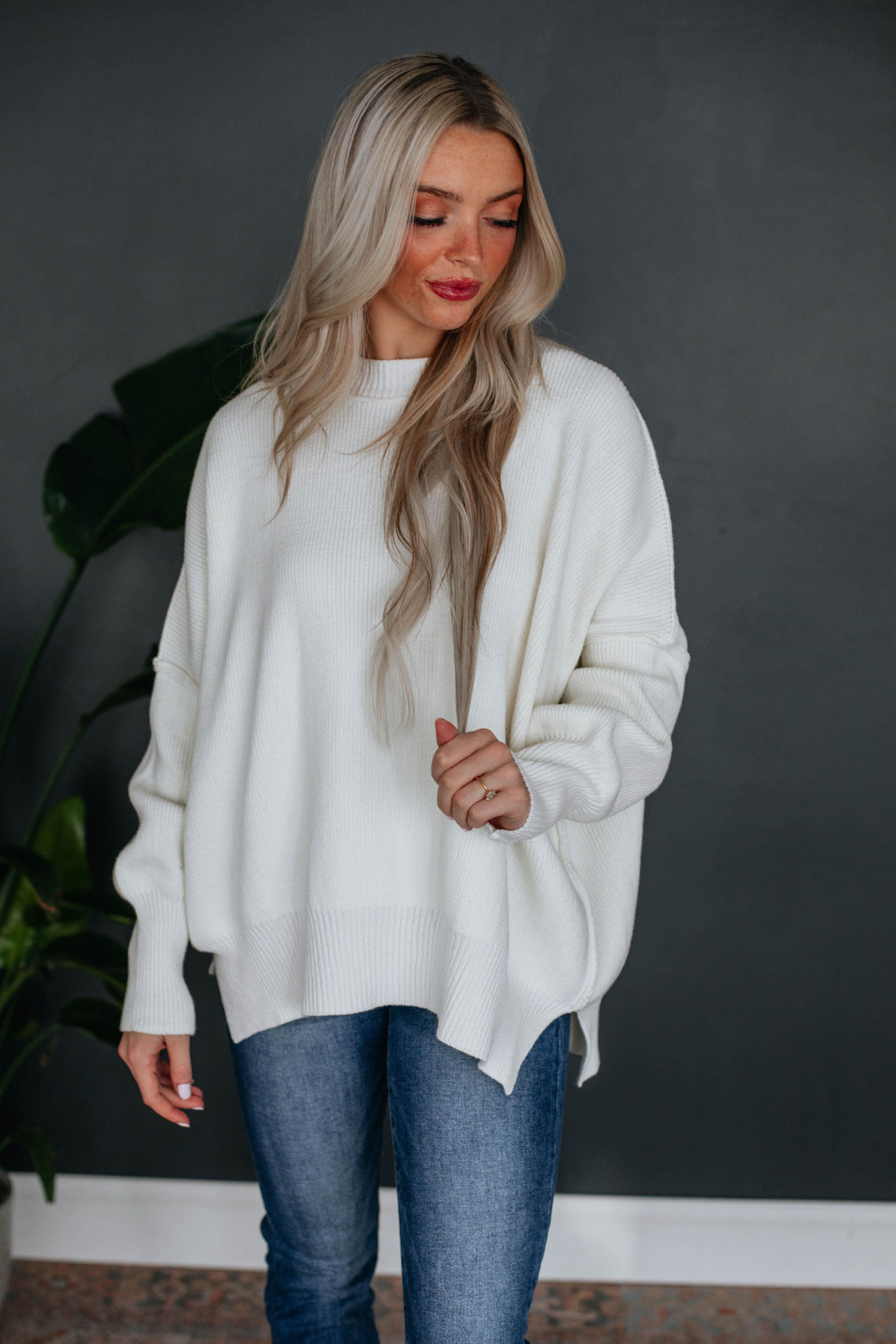 Dallas Oversized Sweater - Ivory sold by Wild Oak Boutique product image thumbnail 5