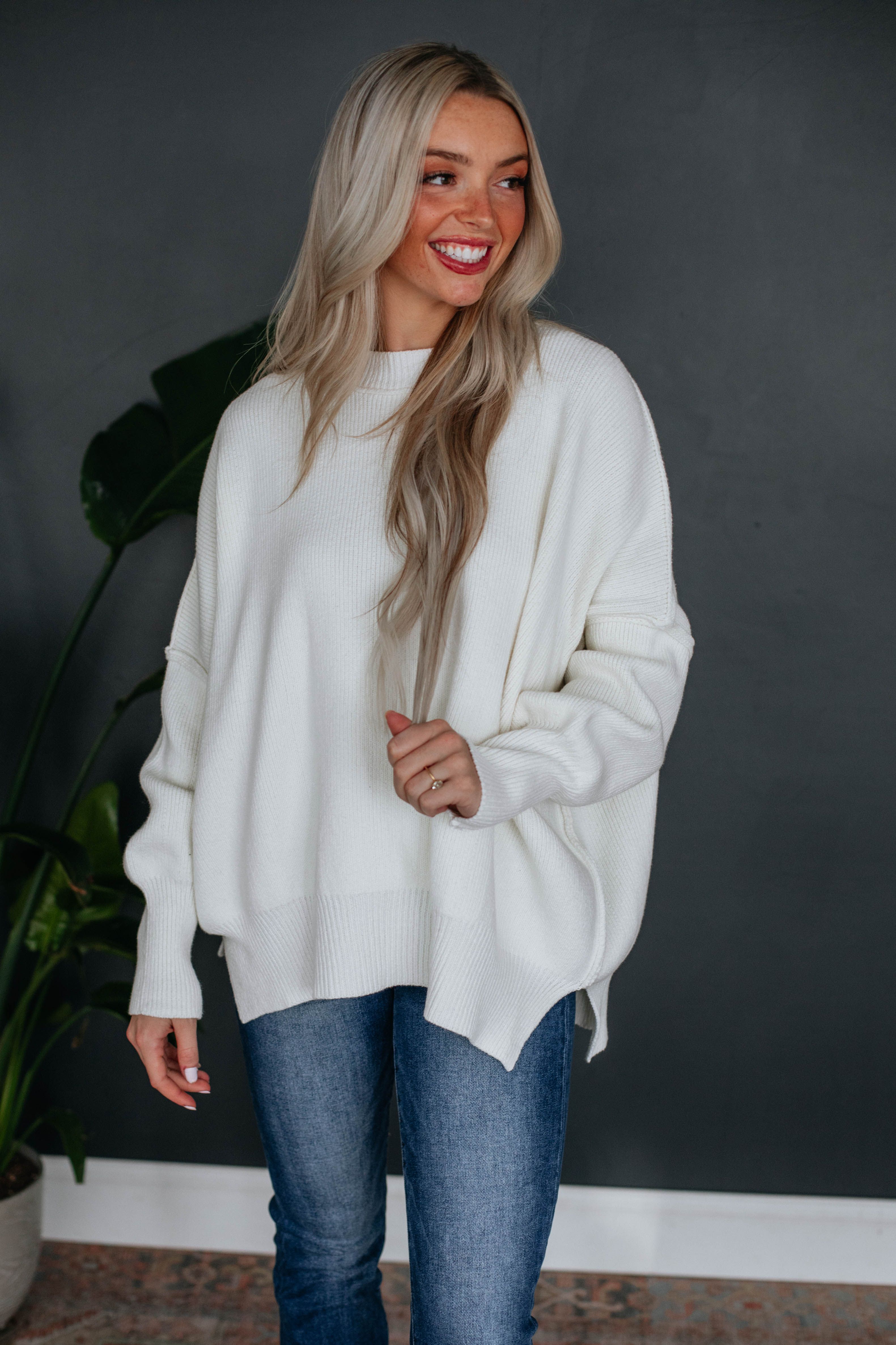 Dallas Oversized Sweater - Ivory sold by Wild Oak Boutique