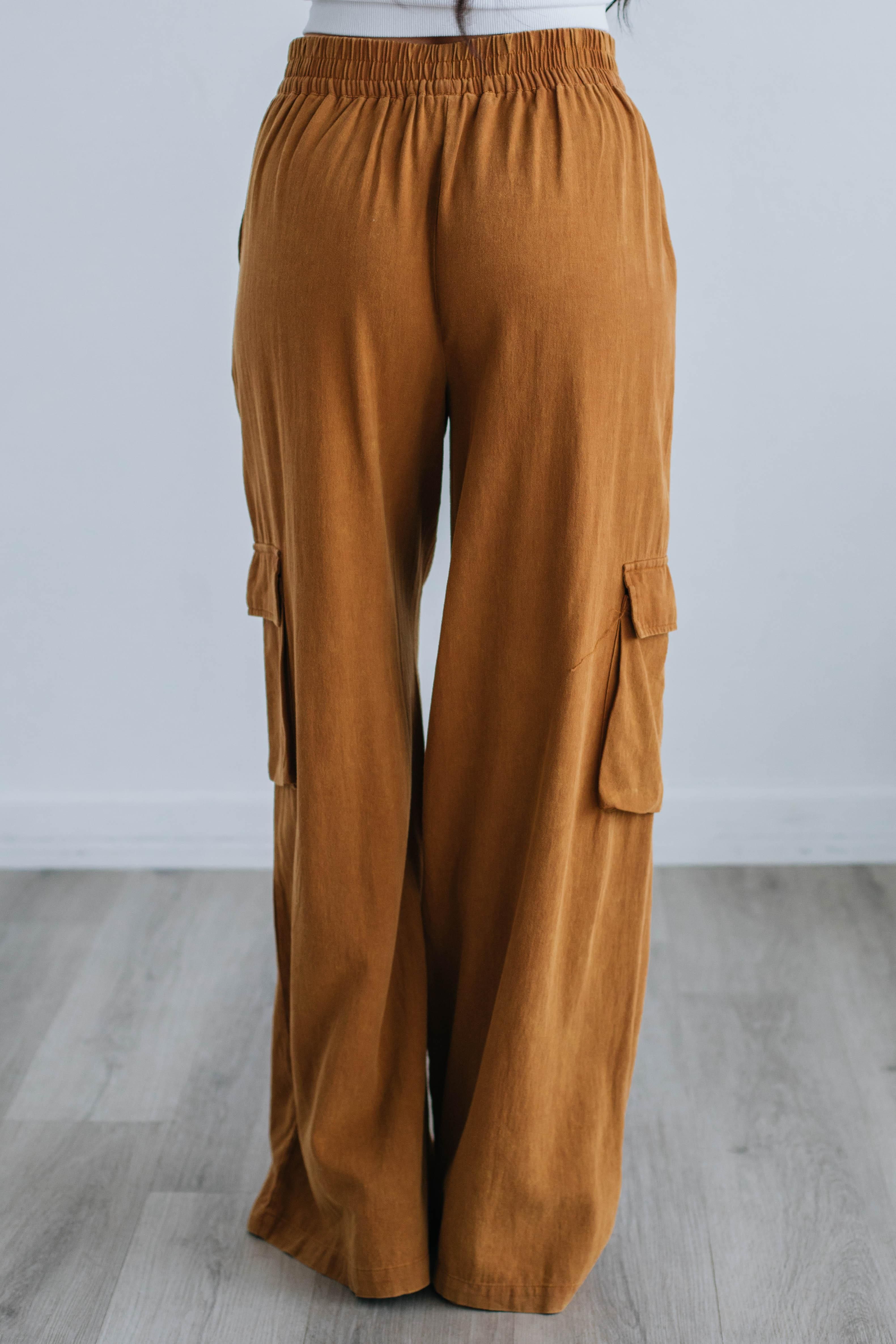 Ezra Cargo Pants - Camel sold by Wild Oak Boutique product image thumbnail 5