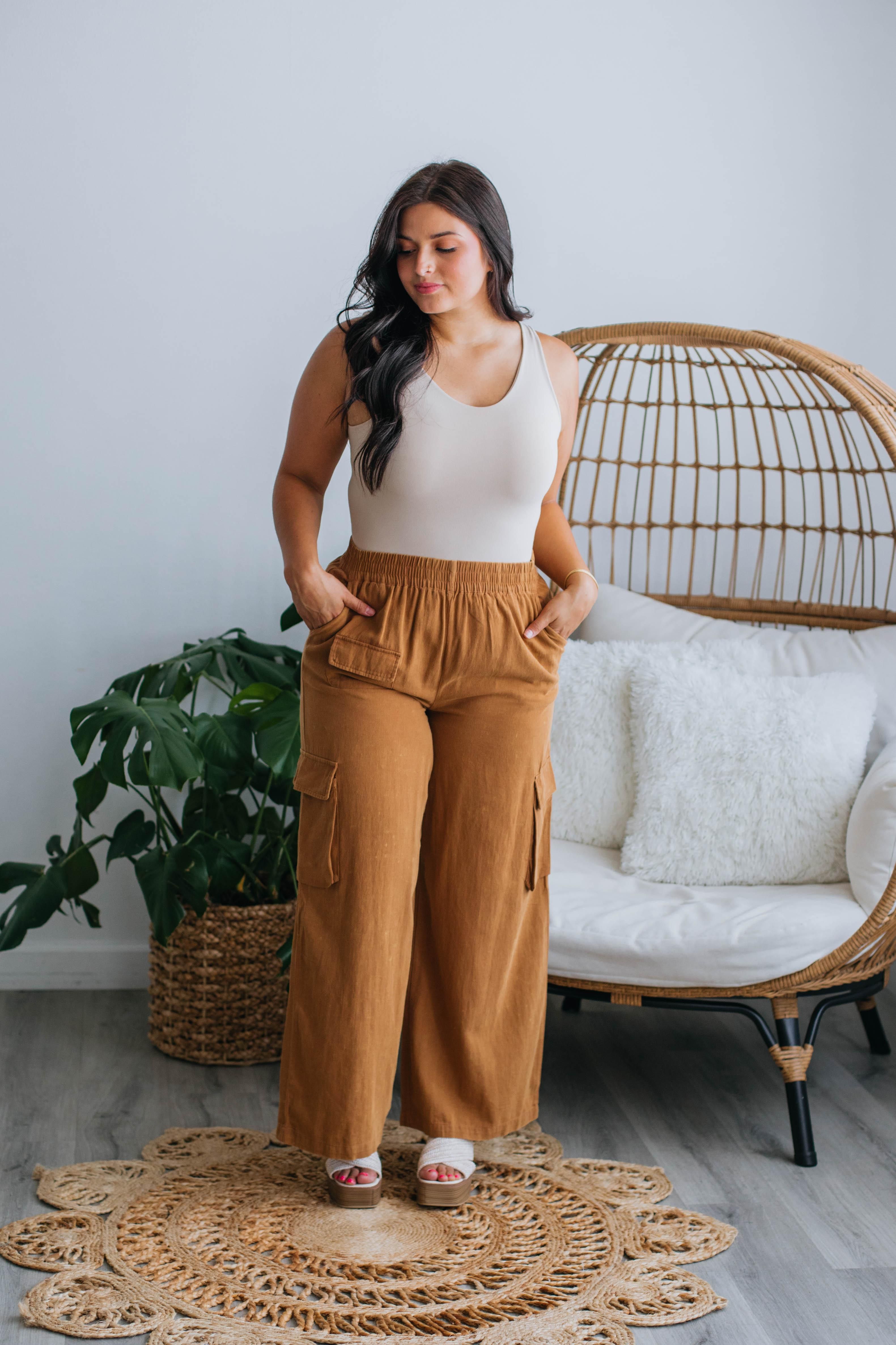 Ezra Cargo Pants - Camel sold by Wild Oak Boutique product image thumbnail 6