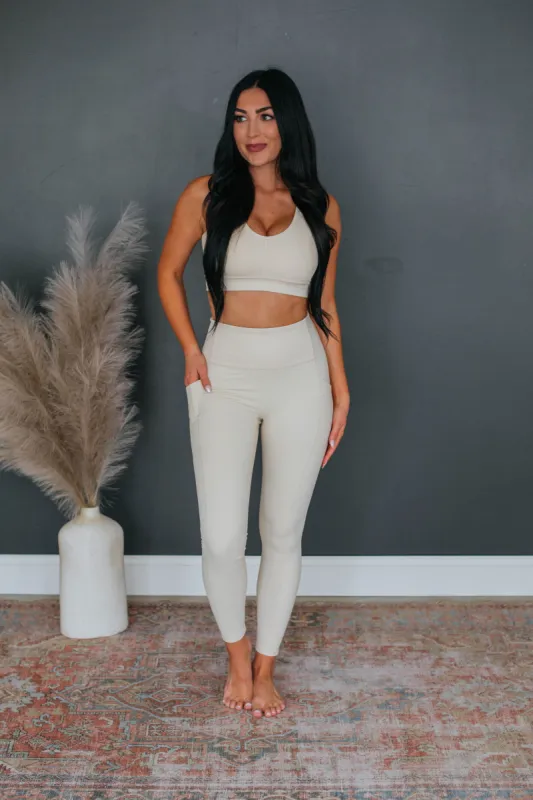 Maylor Active Leggings - Natural sold by Wild Oak Boutique