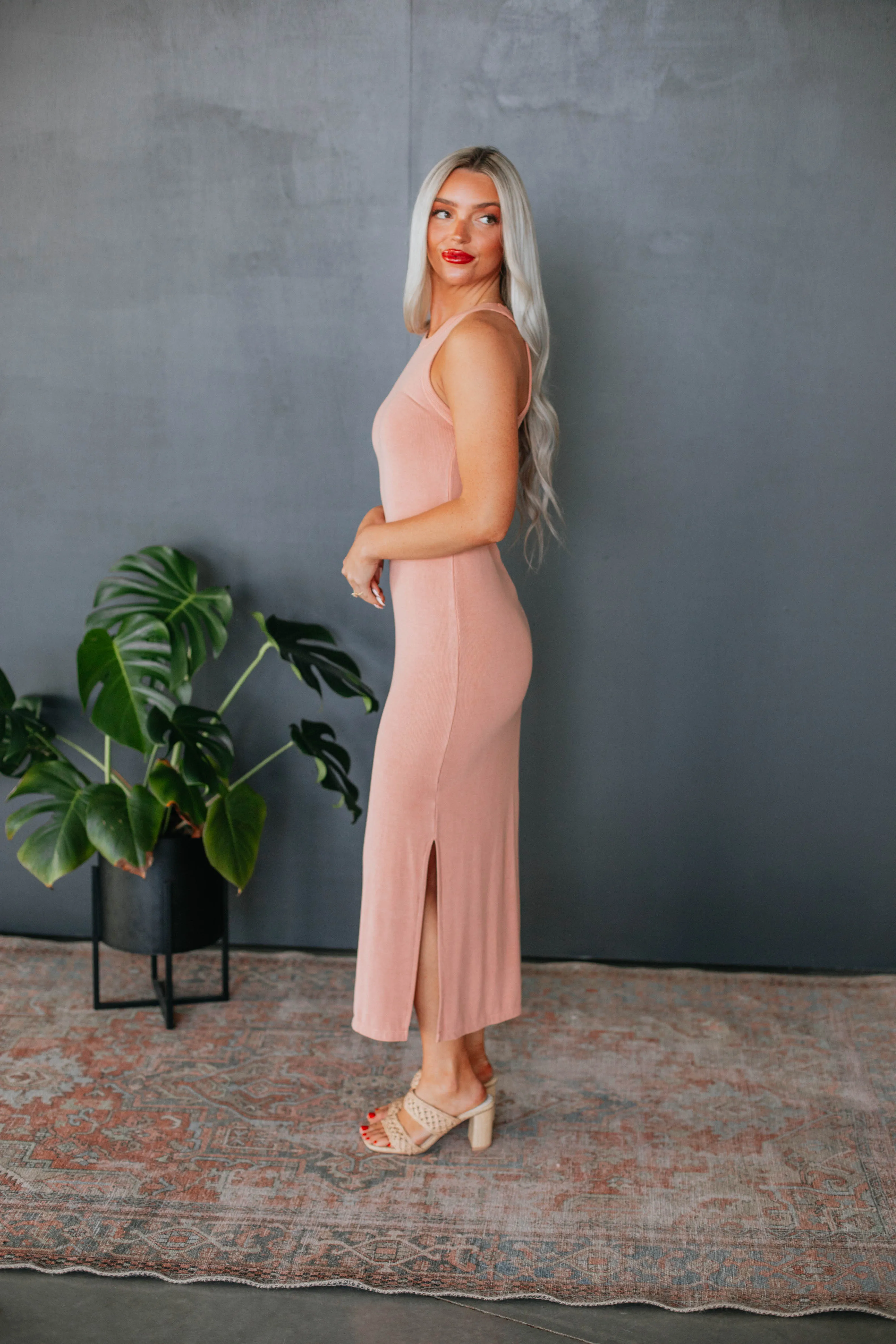 Edeny Ribbed Dress - Papaya sold by Wild Oak Boutique product image thumbnail 2