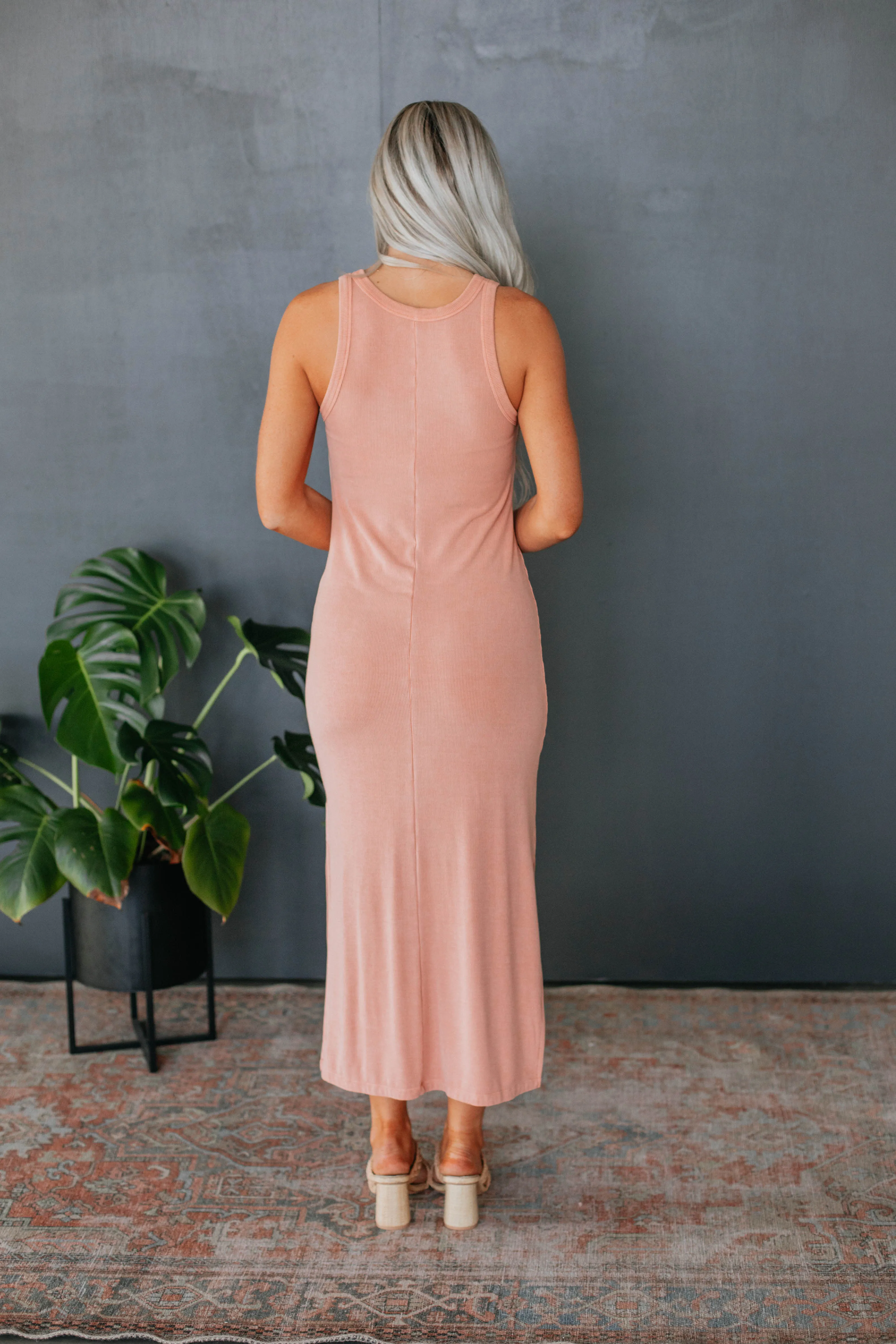 Edeny Ribbed Dress - Papaya sold by Wild Oak Boutique product image thumbnail 3
