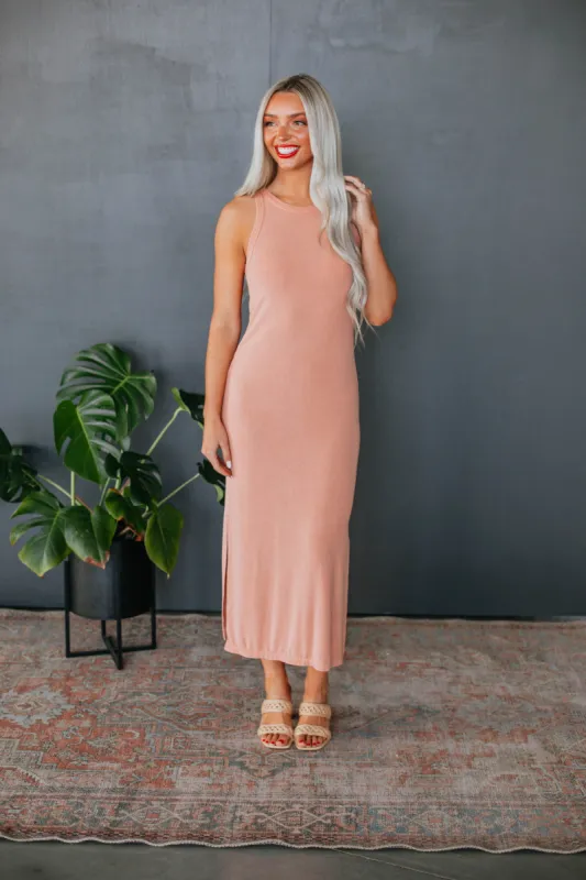 Edeny Ribbed Dress - Papaya sold by Wild Oak Boutique