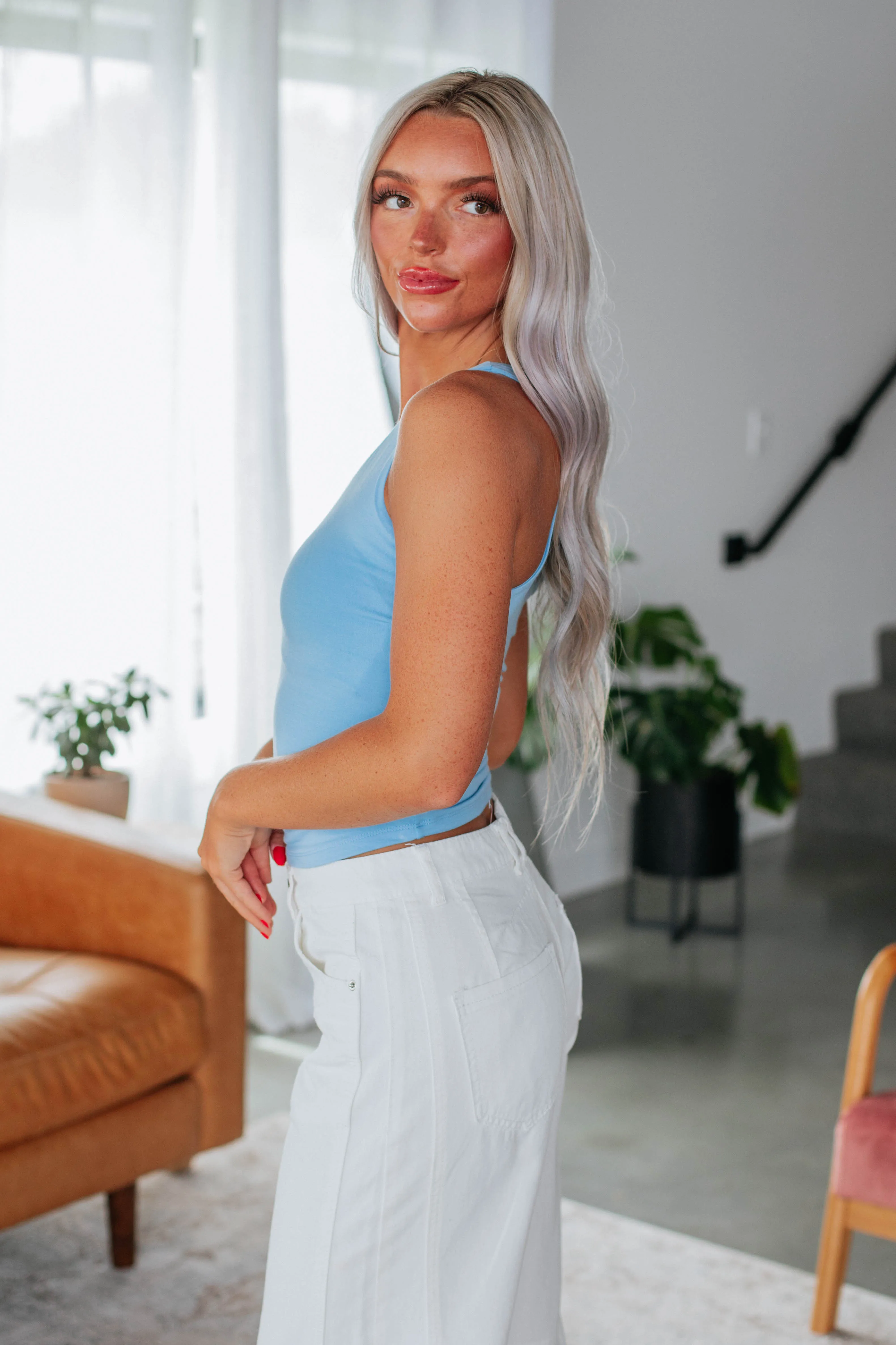 Summertime Fine Tank - Sky Blue sold by Wild Oak Boutique product image thumbnail 3