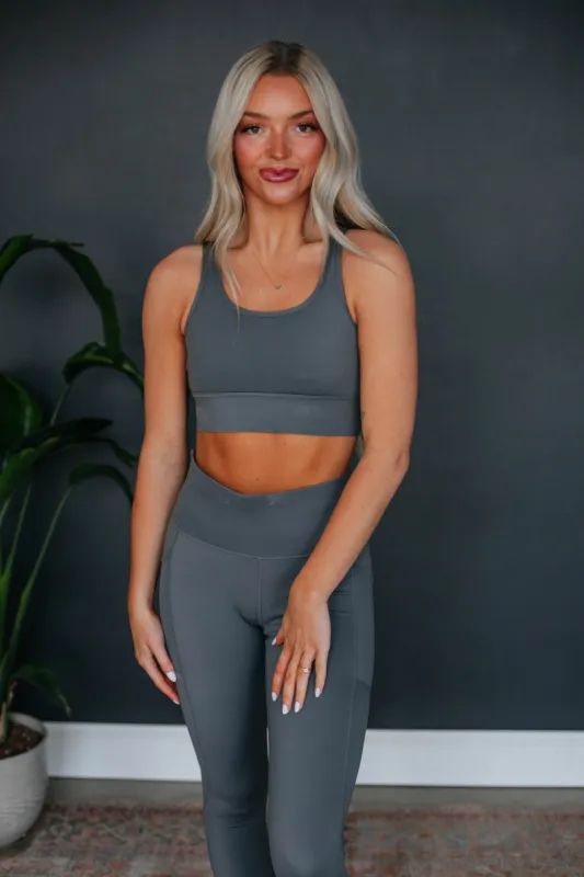 Simora Sports Bra - Grey sold by Wild Oak Boutique