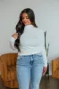 Evelina Mock Neck Top - Ivory sold by Wild Oak Boutique