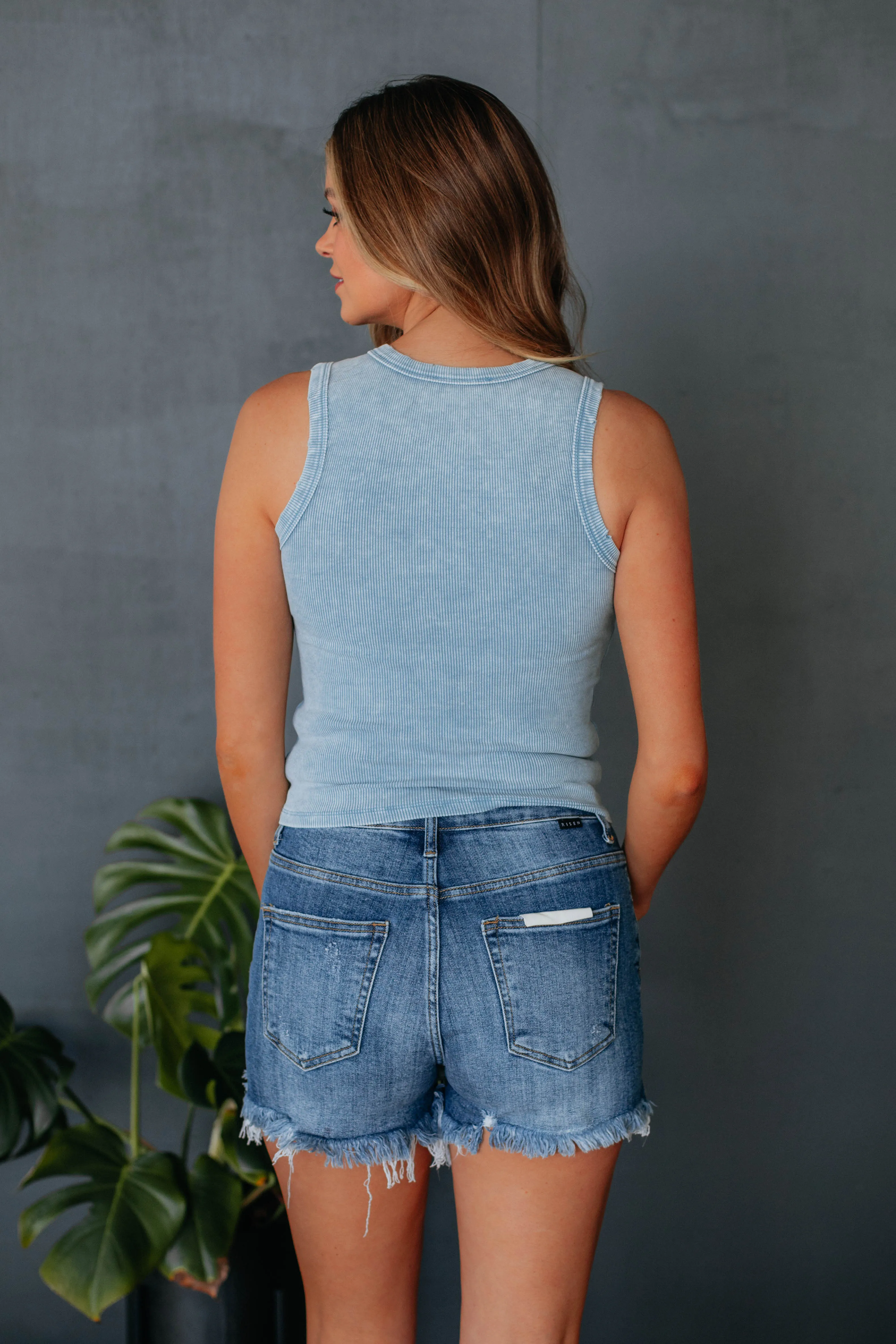 Haley Ribbed Tank - Sky Blue sold by Wild Oak Boutique product image thumbnail 5