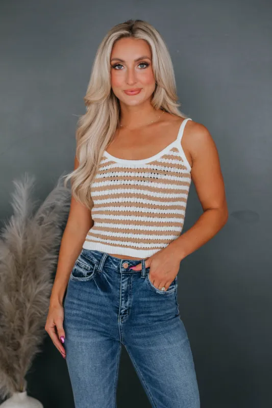 Holly Striped Tank - Sand sold by Wild Oak Boutique