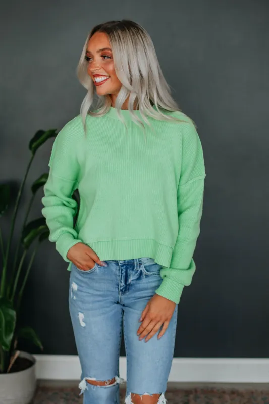 Embrie Sweater - Keylime sold by Wild Oak Boutique