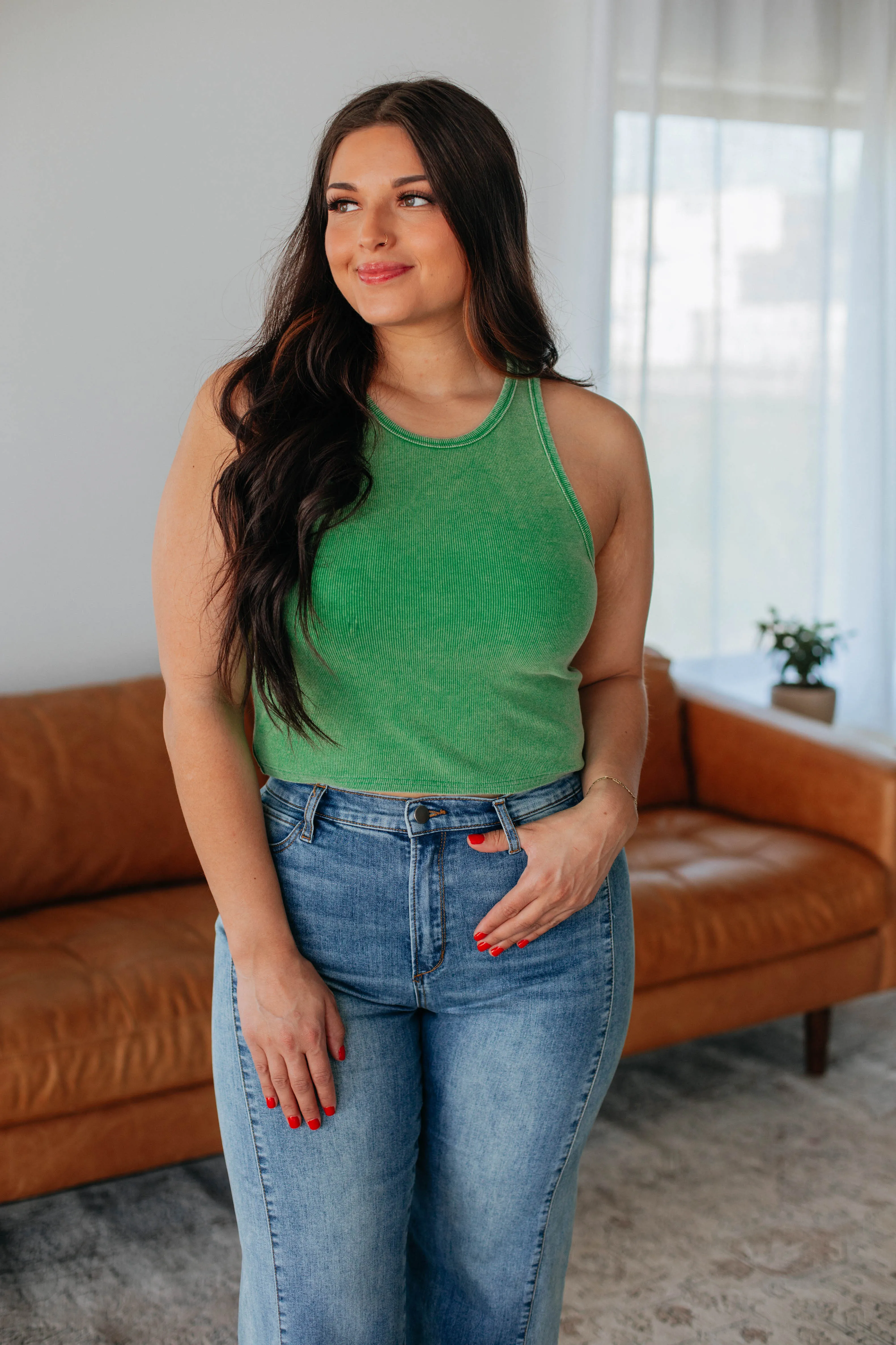 Julian Ribbed Tank - Apple sold by Wild Oak Boutique product image thumbnail 4