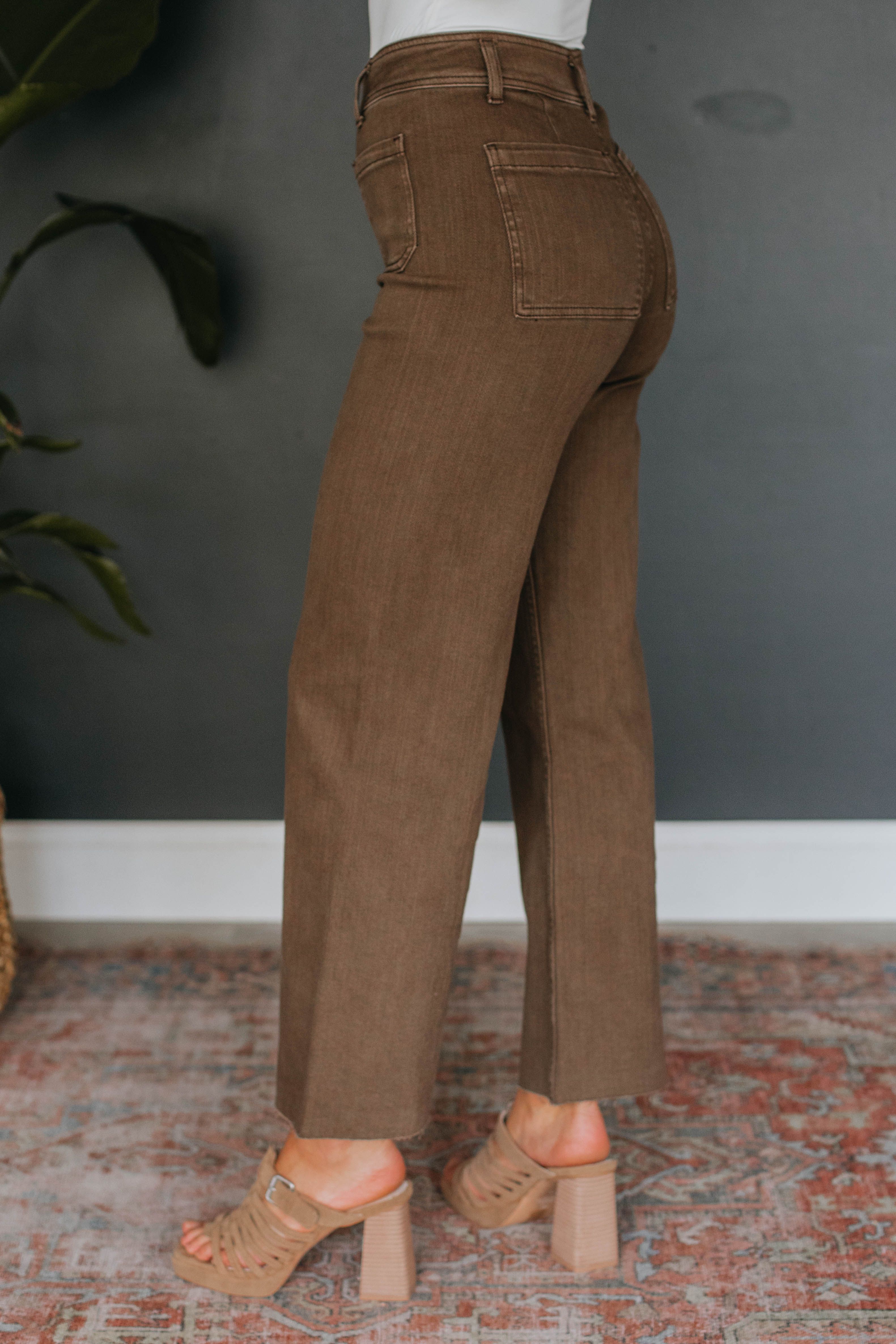 Hannah Wide Leg Pants - Chocolate sold by Wild Oak Boutique product image thumbnail 5