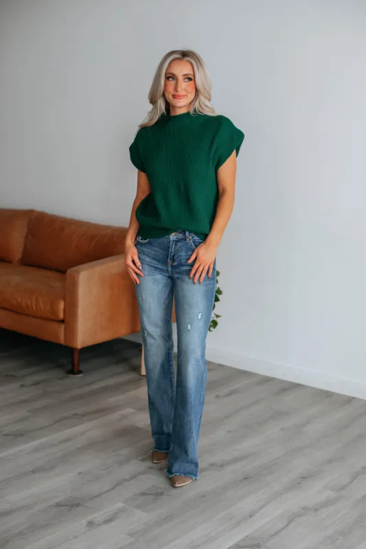 Huntley Knit Top - Hunter Green made by Le Lis
