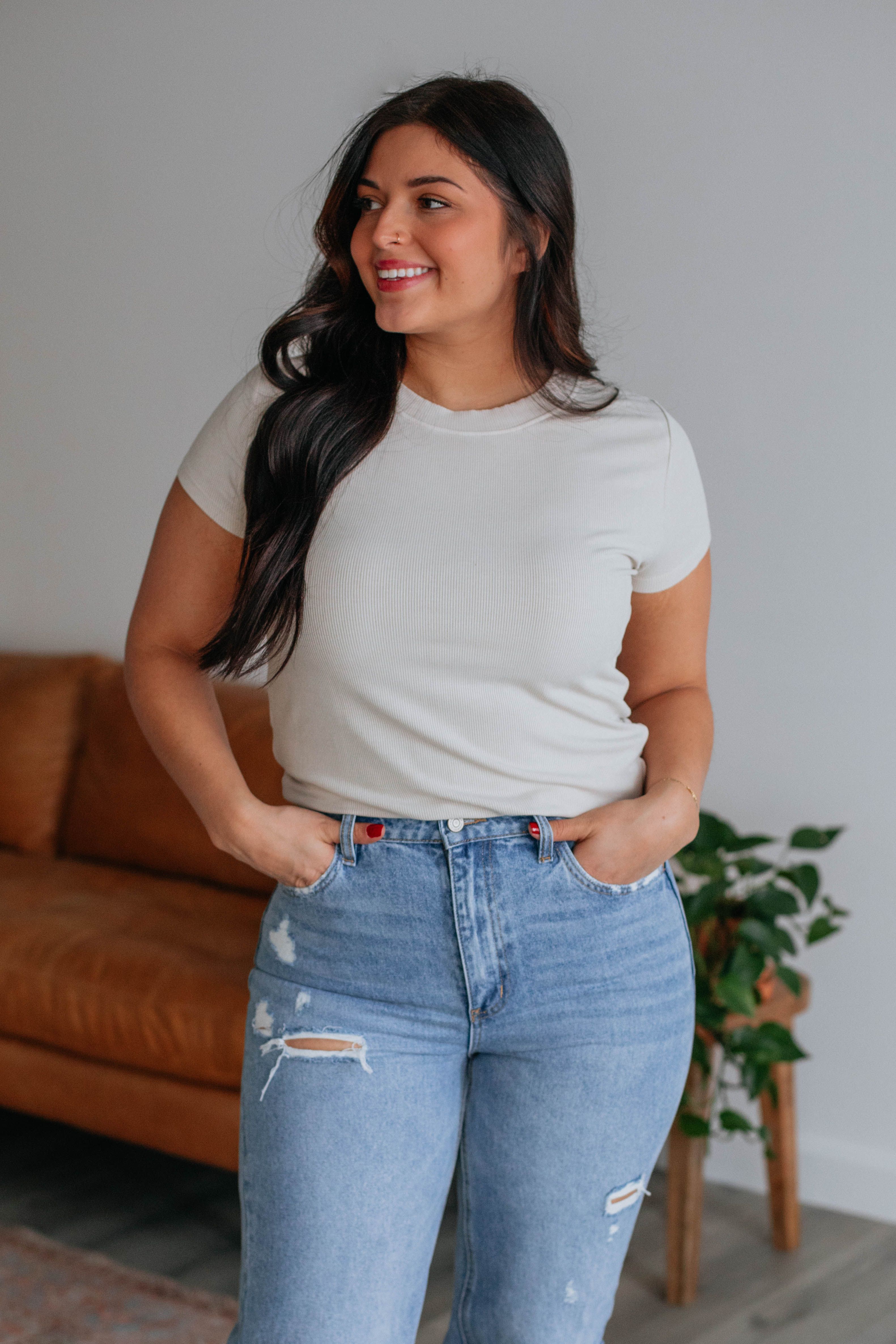 Thorne Ribbed Top - Natural sold by Wild Oak Boutique