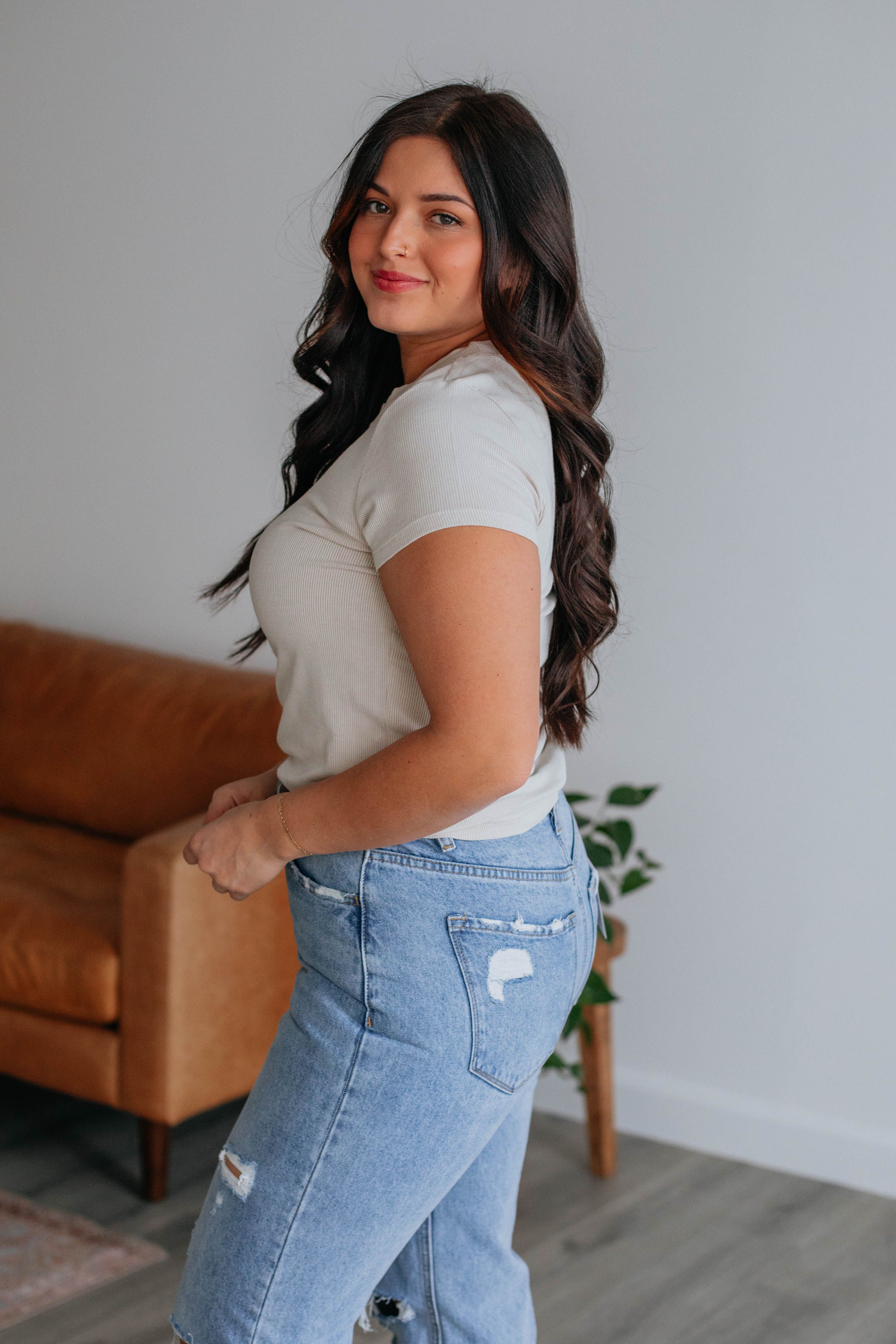 Thorne Ribbed Top - Natural sold by Wild Oak Boutique product image thumbnail 3