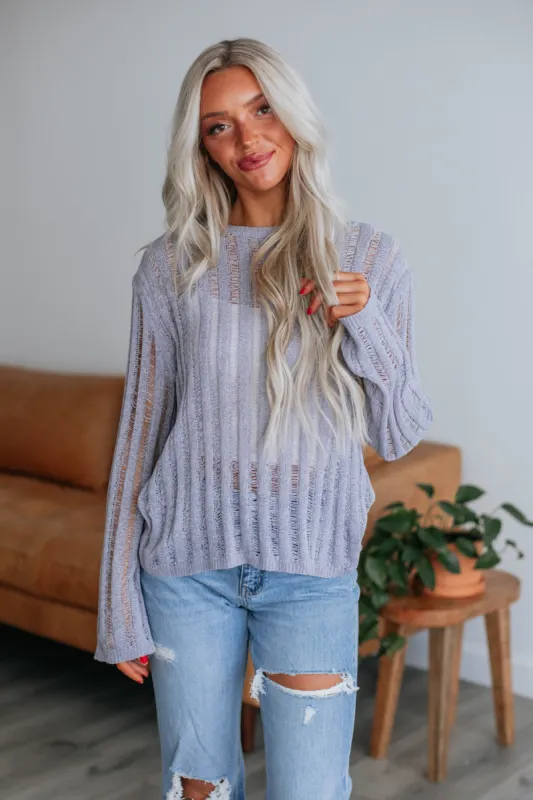 Jaron Knit Sweater - Iris sold by Wild Oak Boutique