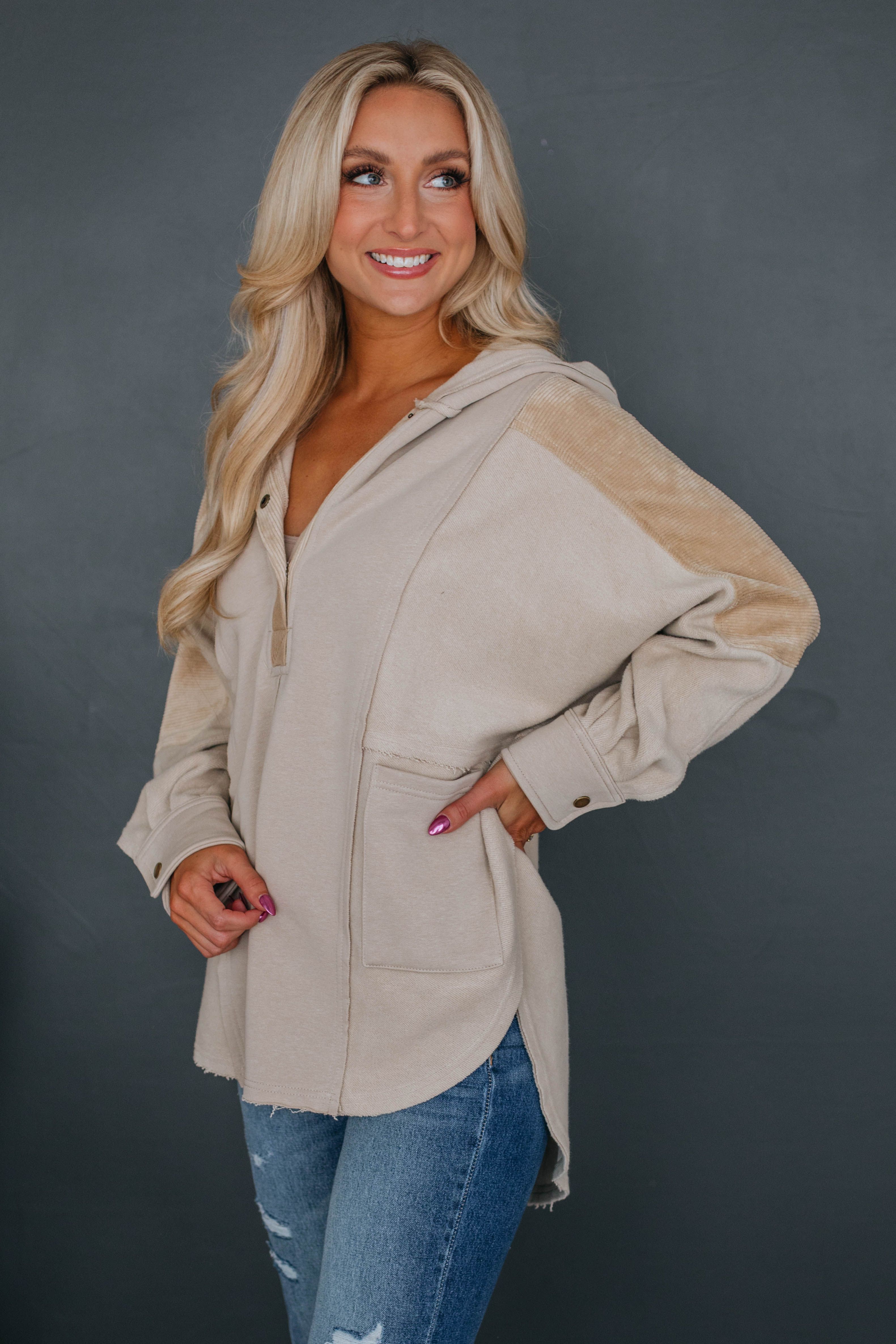 Malia Henley Pullover - Natural sold by Wild Oak Boutique product image thumbnail 4
