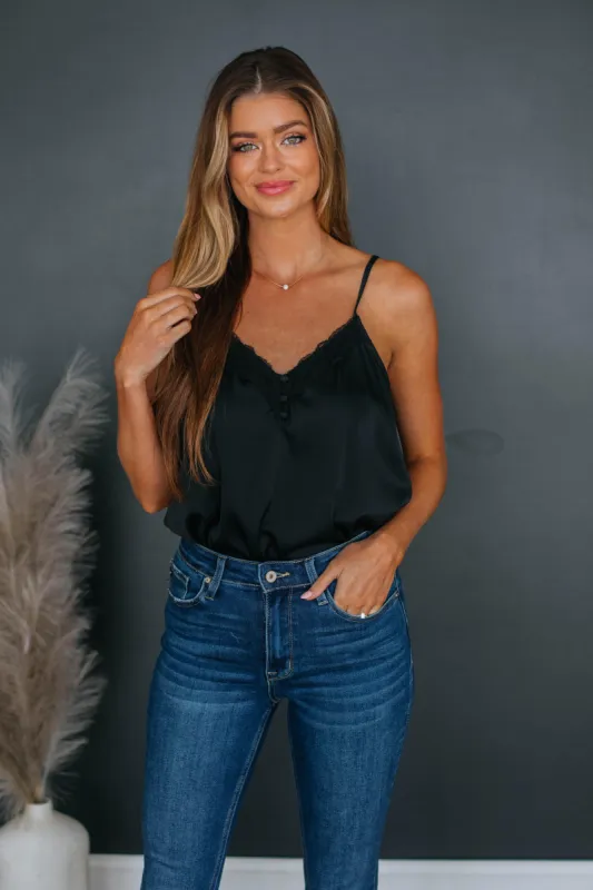 Crystal Satin Bodysuit - Black sold by Wild Oak Boutique