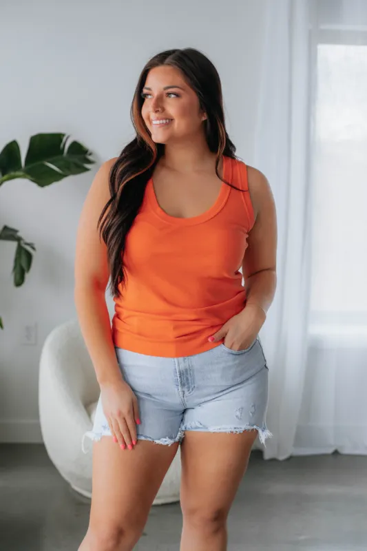 Lita Basic Tank - Tangerine sold by Wild Oak Boutique