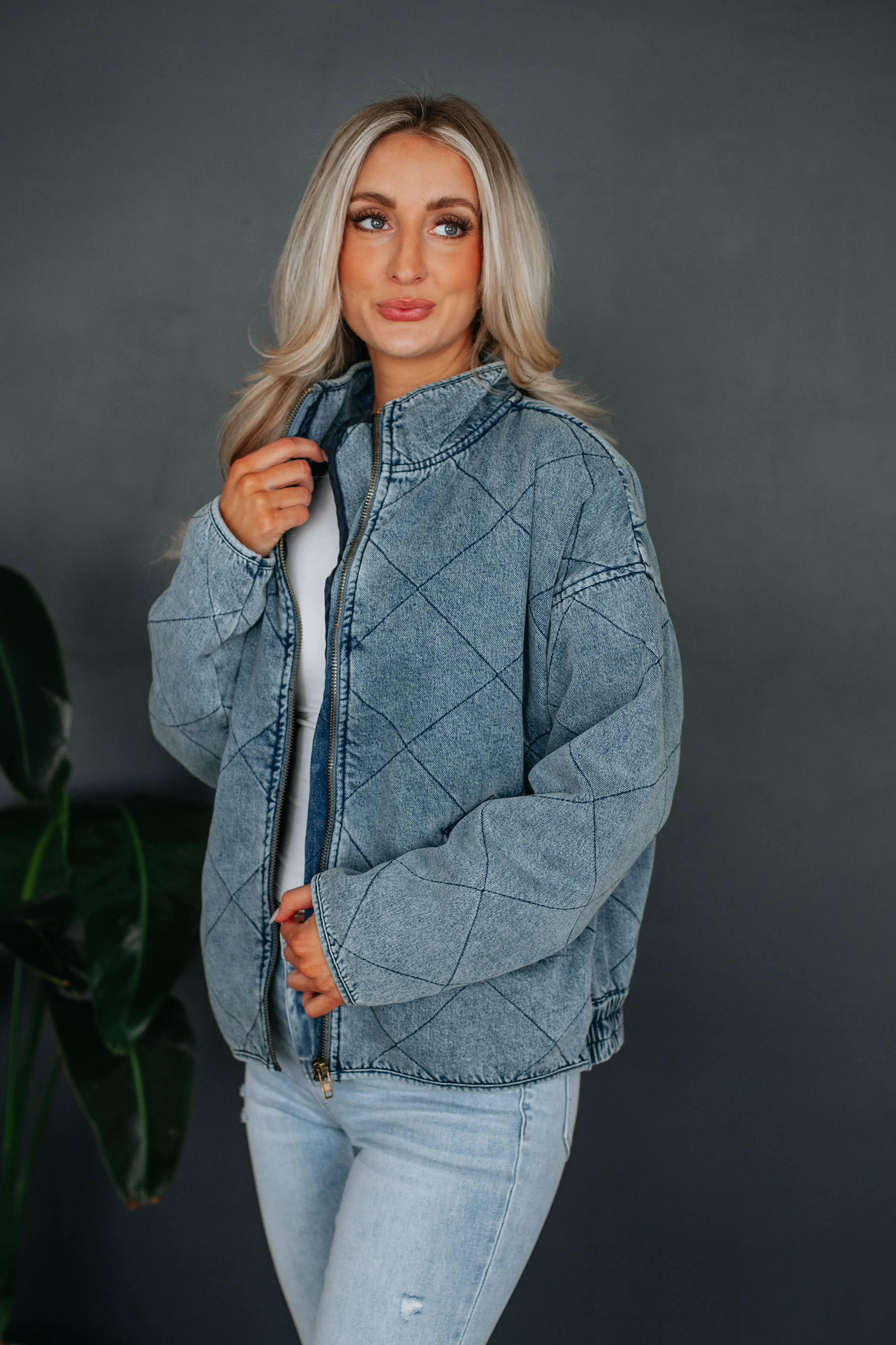 Sloan Quilted Denim Jacket sold by Wild Oak Boutique product image thumbnail 4