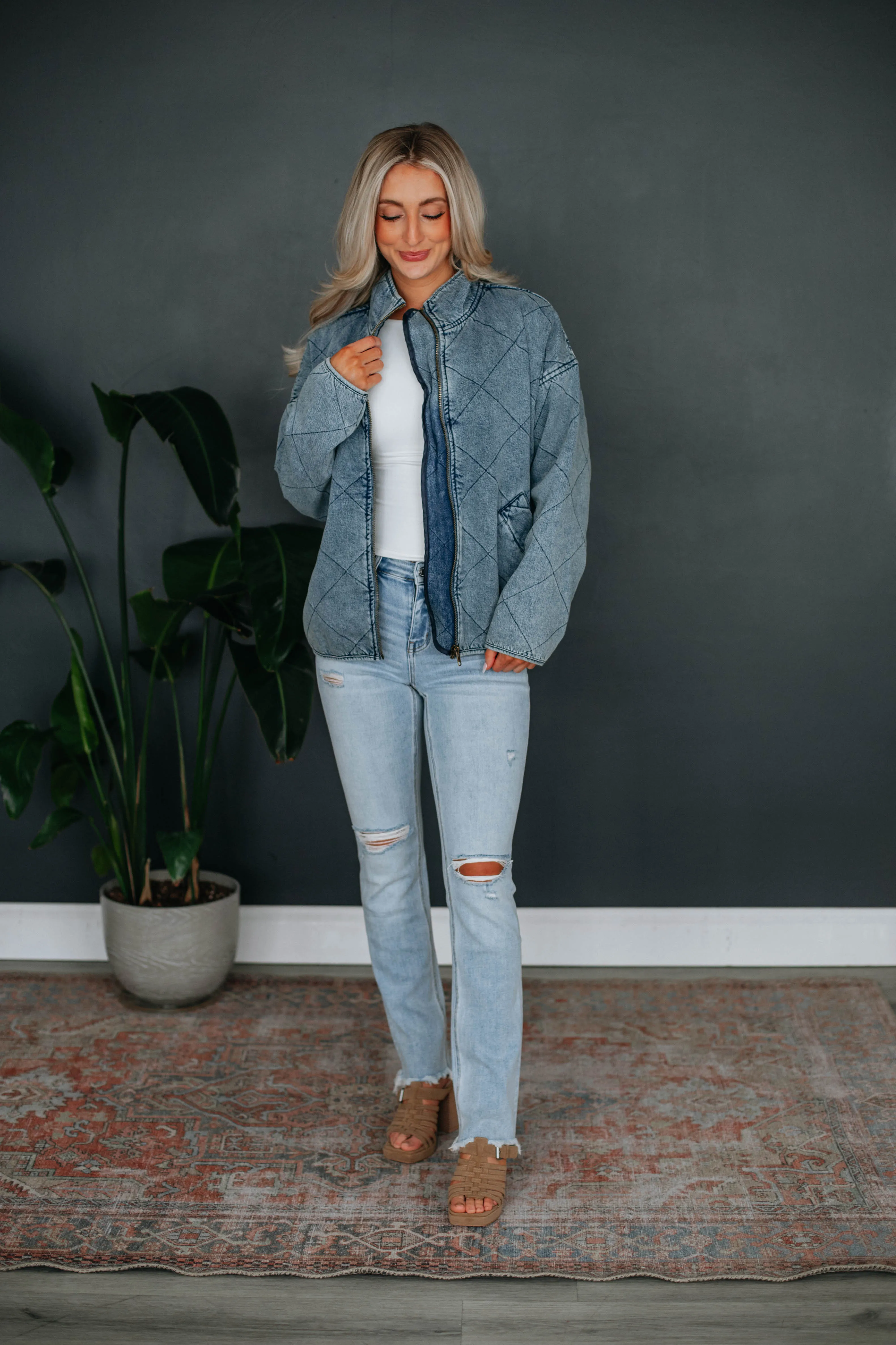 Sloan Quilted Denim Jacket sold by Wild Oak Boutique product image thumbnail 2