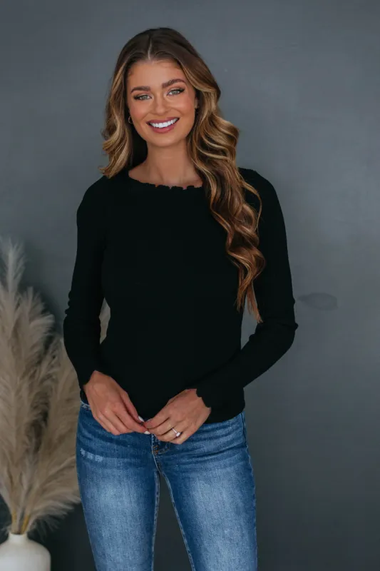 Vicki Ribbed Top - Black sold by Wild Oak Boutique
