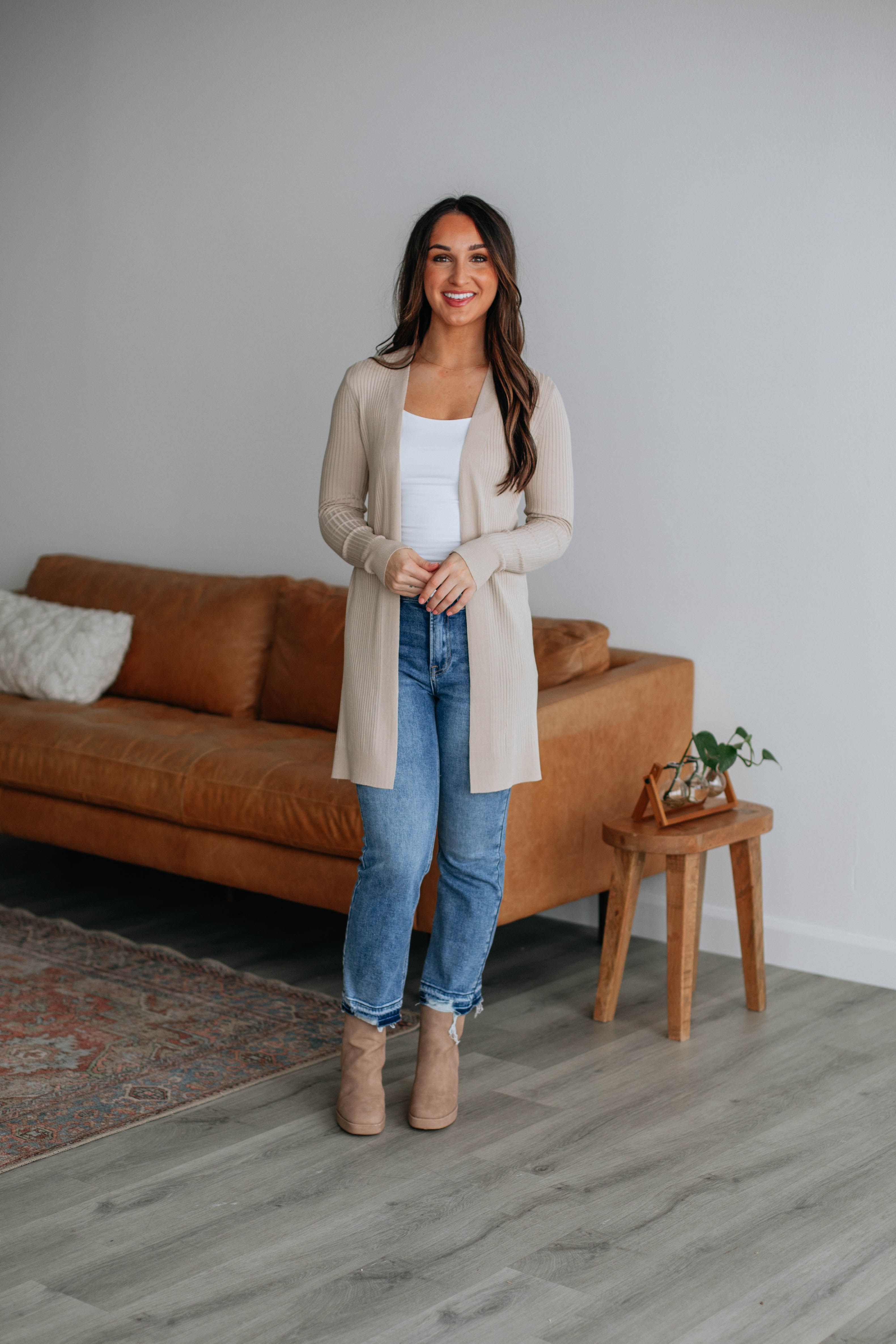 Maylin Ribbed Cardigan - Sand sold by Wild Oak Boutique product image thumbnail 2