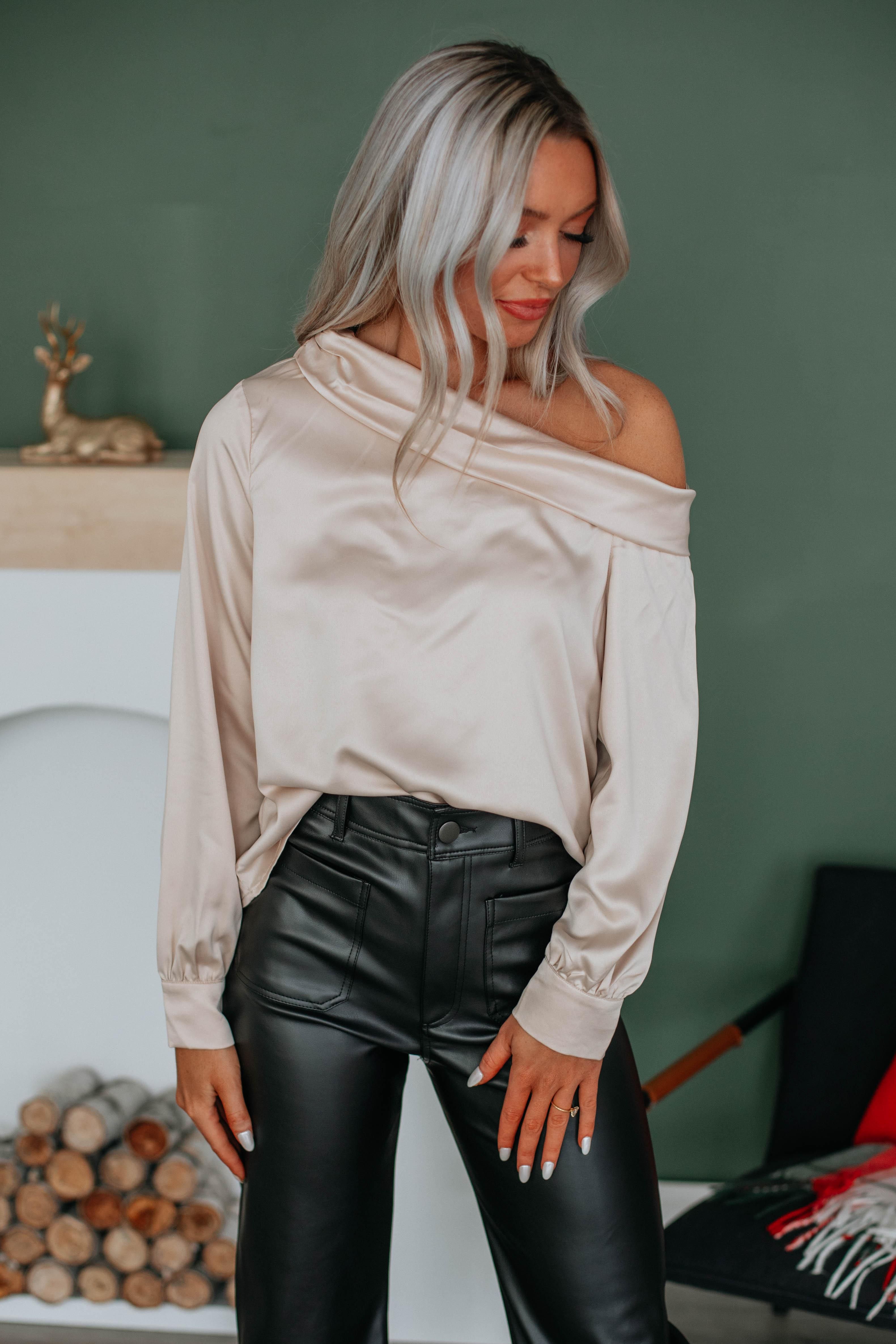 Jane Satin Top - Champagne sold by Wild Oak Boutique product image thumbnail 5