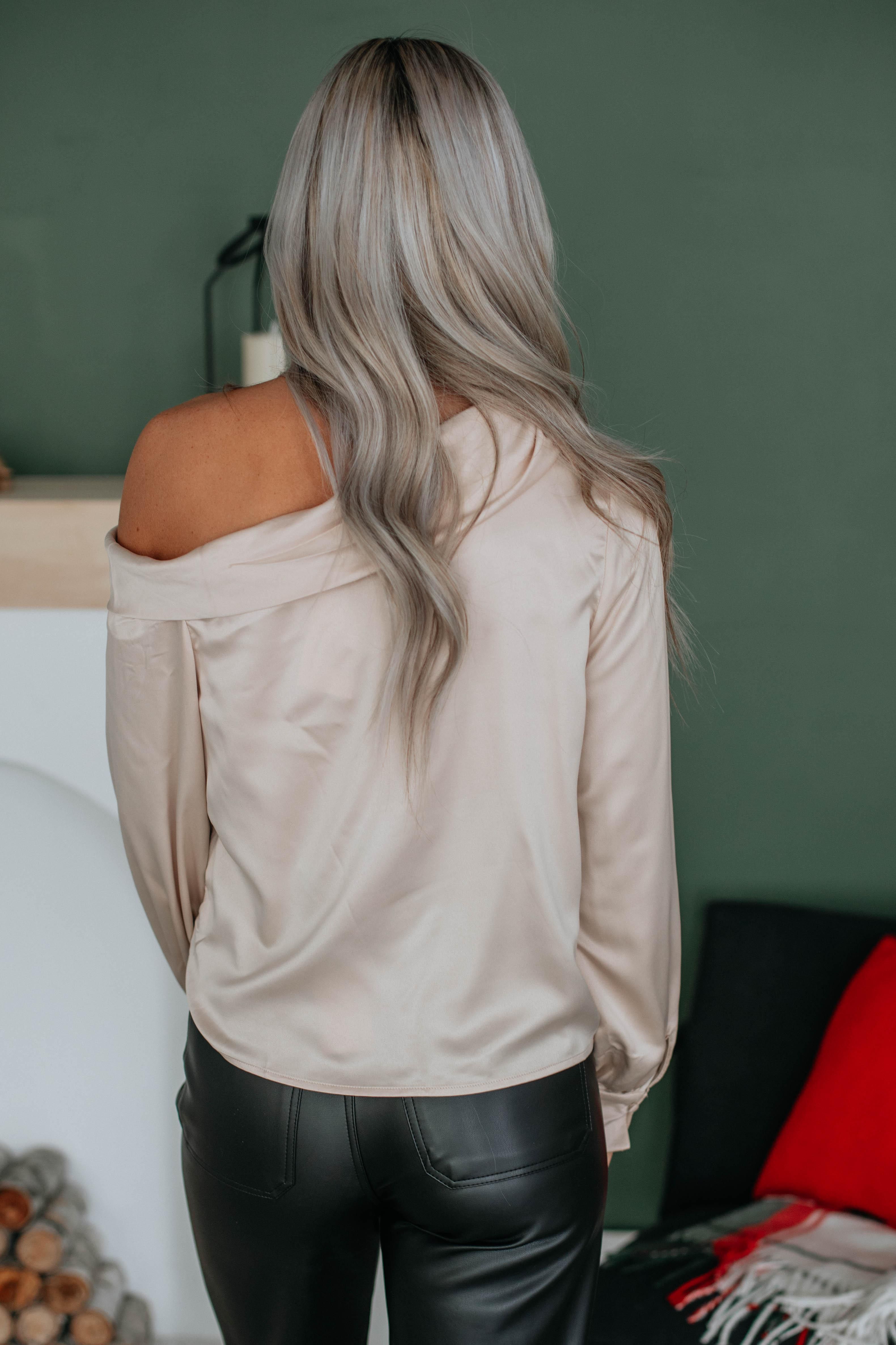 Jane Satin Top - Champagne sold by Wild Oak Boutique product image thumbnail 4