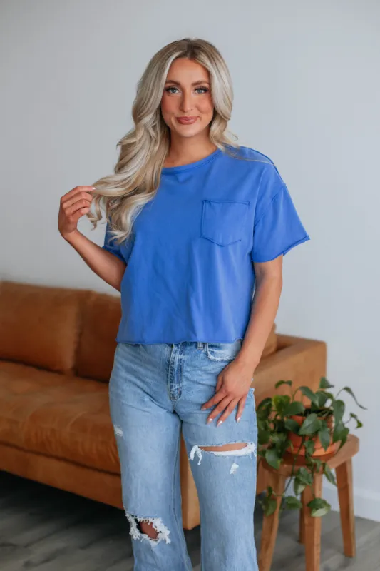 Dustyn Oversized Tee - Royal Blue sold by Wild Oak Boutique