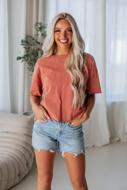Dustyn Oversized Tee - Mauve sold by Wild Oak Boutique