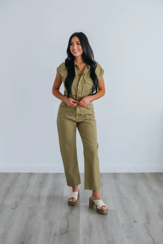 Brenna Utility Jumpsuit sold by Wild Oak Boutique