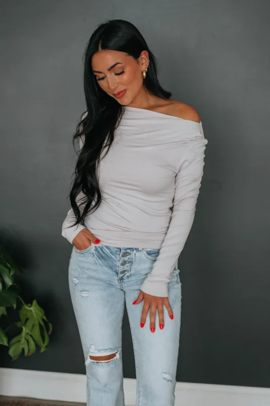Atlas Long Sleeve Top - Fog sold by Wild Oak Boutique