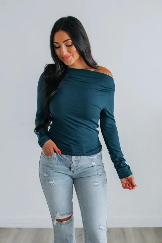 Atlas Long Sleeve Top - Dark Teal sold by Wild Oak Boutique