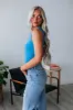 April Ribbed Bodysuit - Cerulean sold by Wild Oak Boutique
