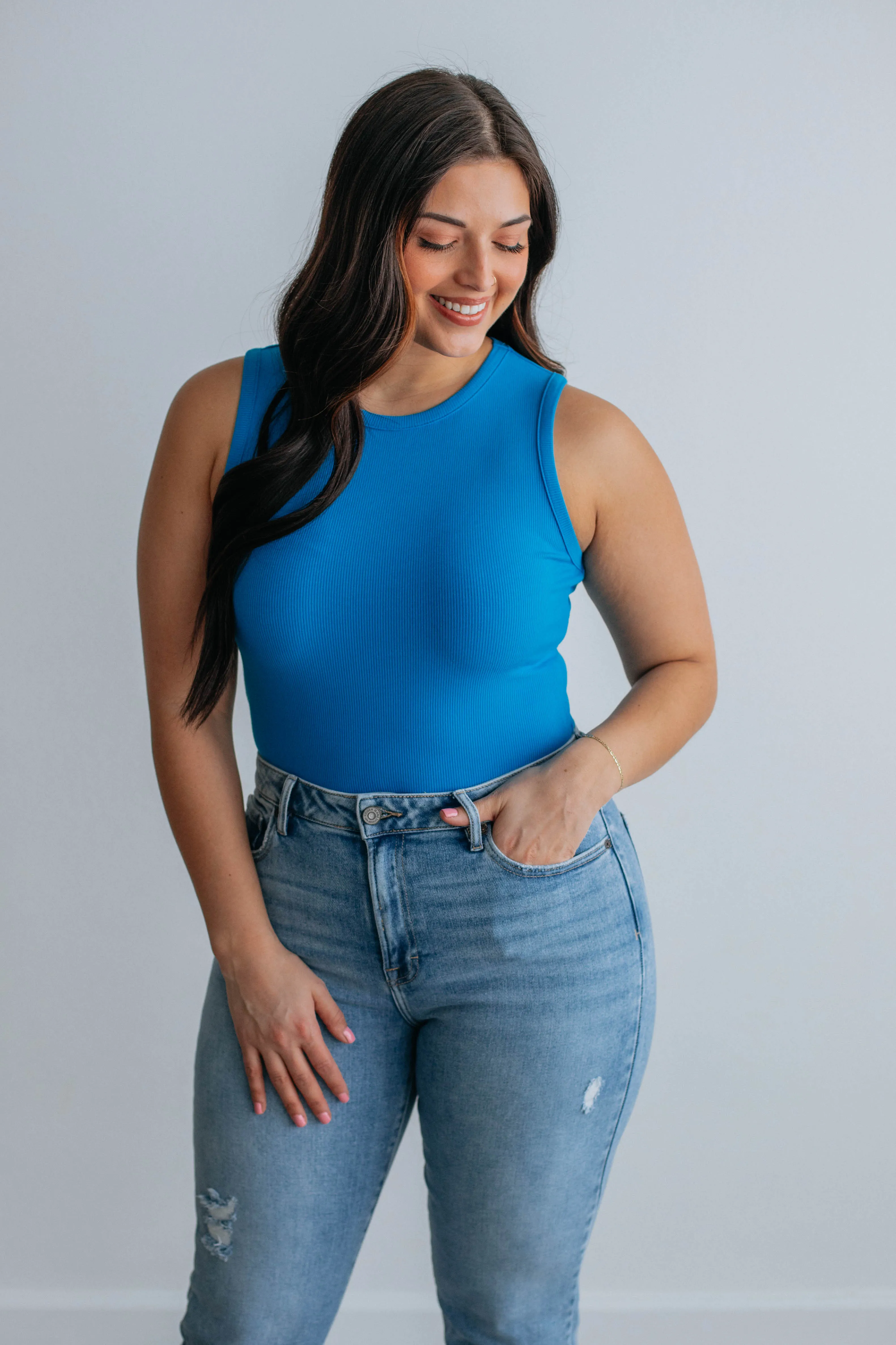 April Ribbed Bodysuit - Cerulean sold by Wild Oak Boutique product image thumbnail 5