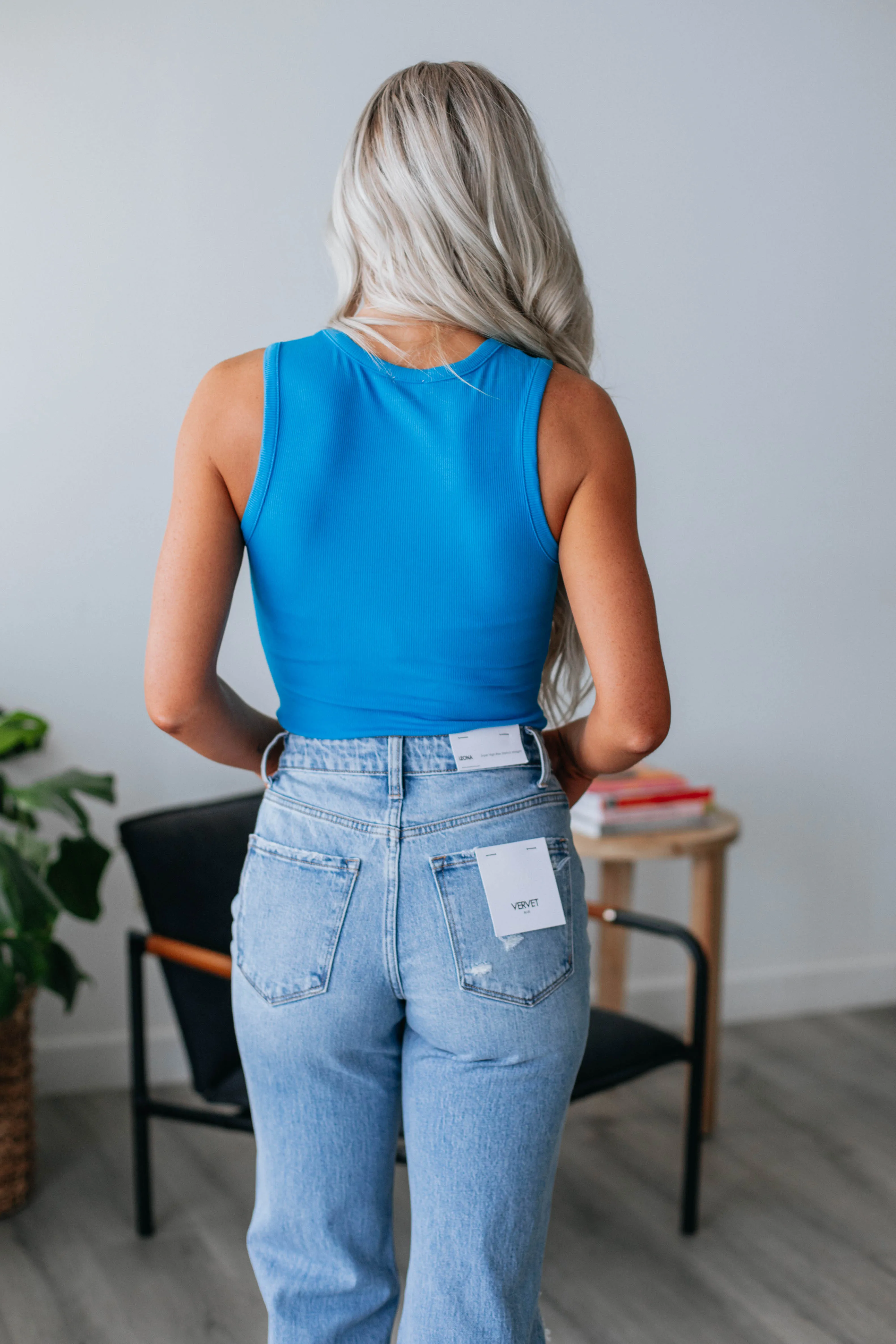 April Ribbed Bodysuit - Cerulean sold by Wild Oak Boutique product image thumbnail 4