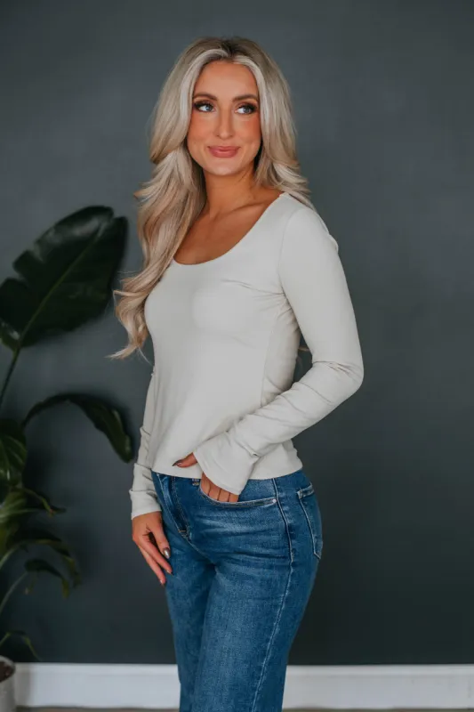 Kiara Ribbed Top - Natural sold by Wild Oak Boutique
