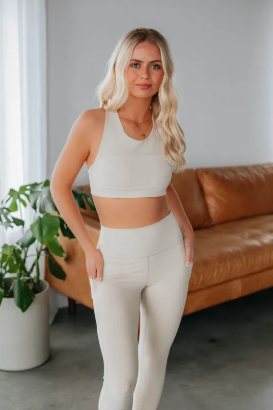 Rena Sports Bra - Oat sold by Wild Oak Boutique