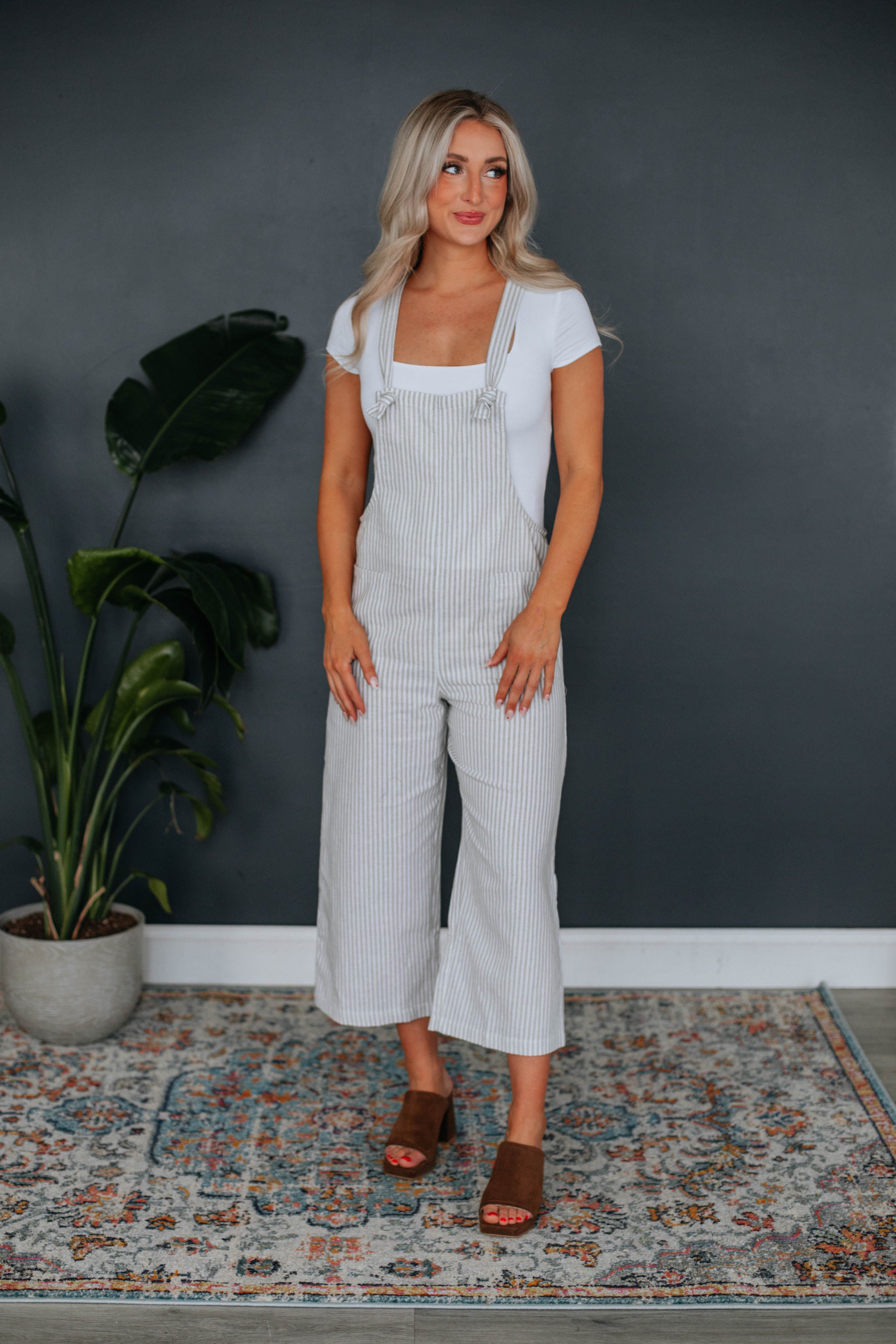 Vienna Overall Jumpsuit - Sand sold by Wild Oak Boutique product image thumbnail 4