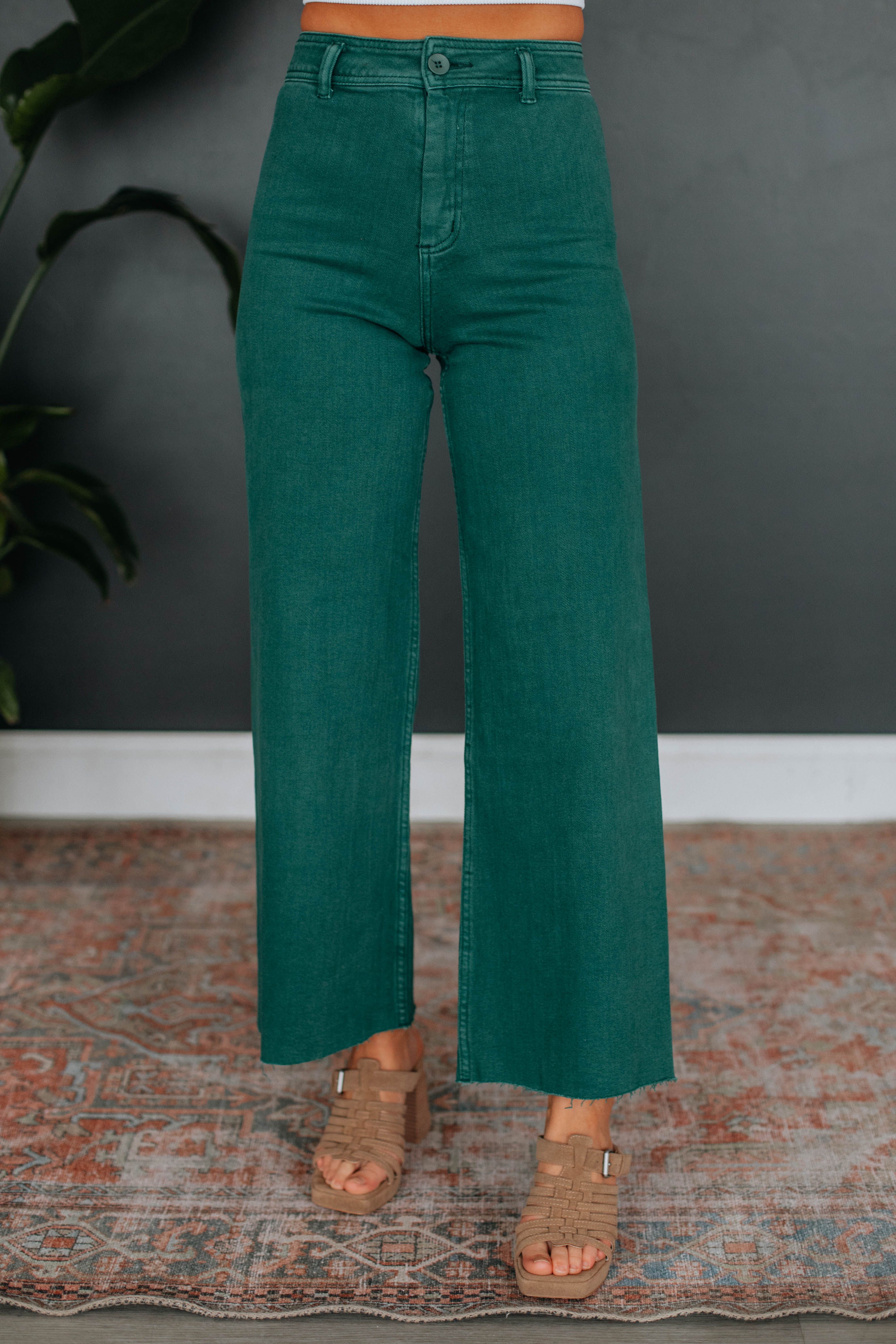 Linsley Wide Leg Pants - Pine sold by Wild Oak Boutique product image thumbnail 2