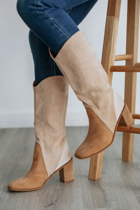 Got Your Attention Boots - Light Camel Mix sold by Wild Oak Boutique