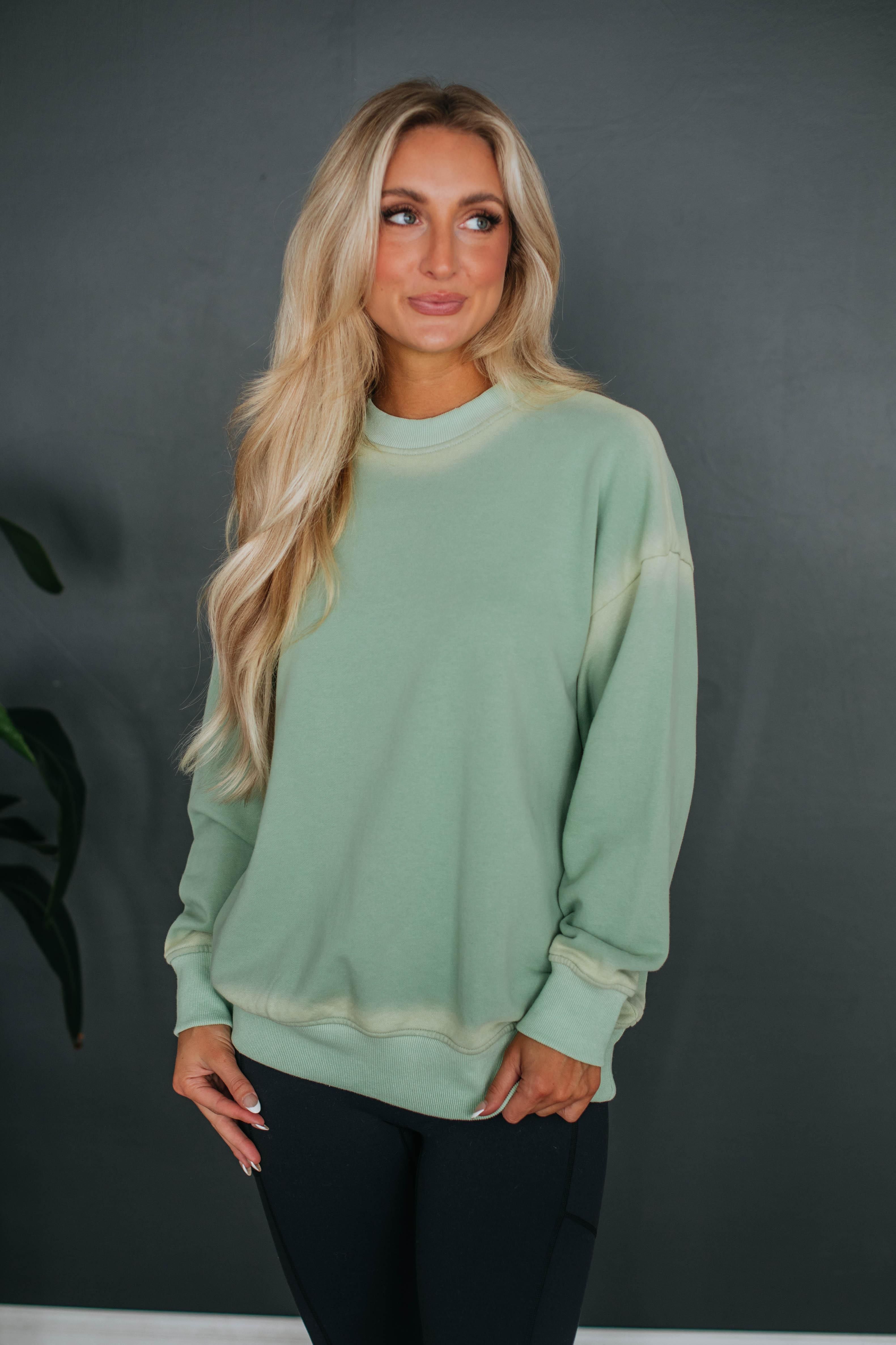 Silas Oversized Crewneck - Sage sold by Wild Oak Boutique product image thumbnail 5