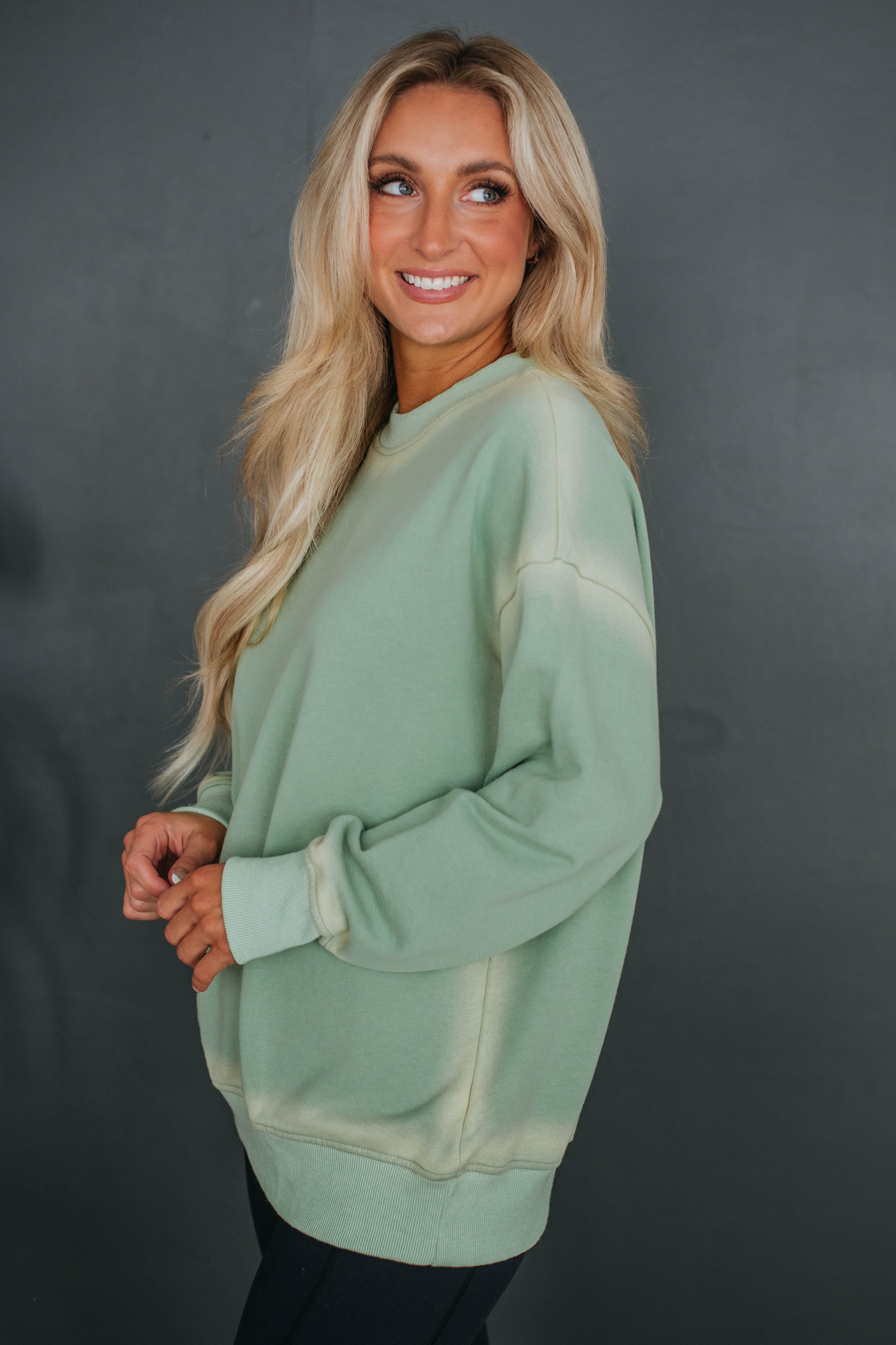 Silas Oversized Crewneck - Sage sold by Wild Oak Boutique product image thumbnail 3