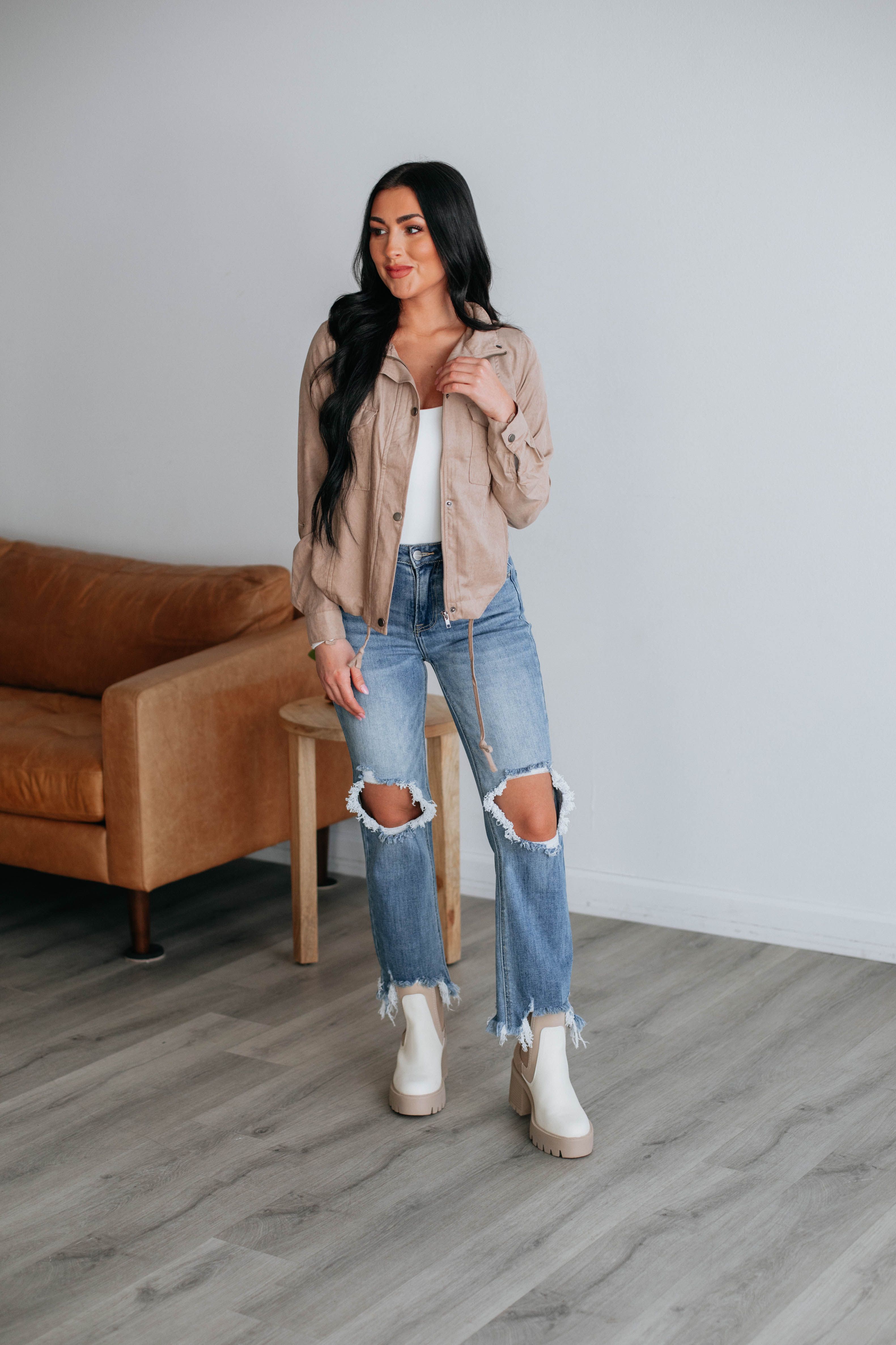 Dillon Lightweight Jacket - Taupe sold by Wild Oak Boutique product image thumbnail 2