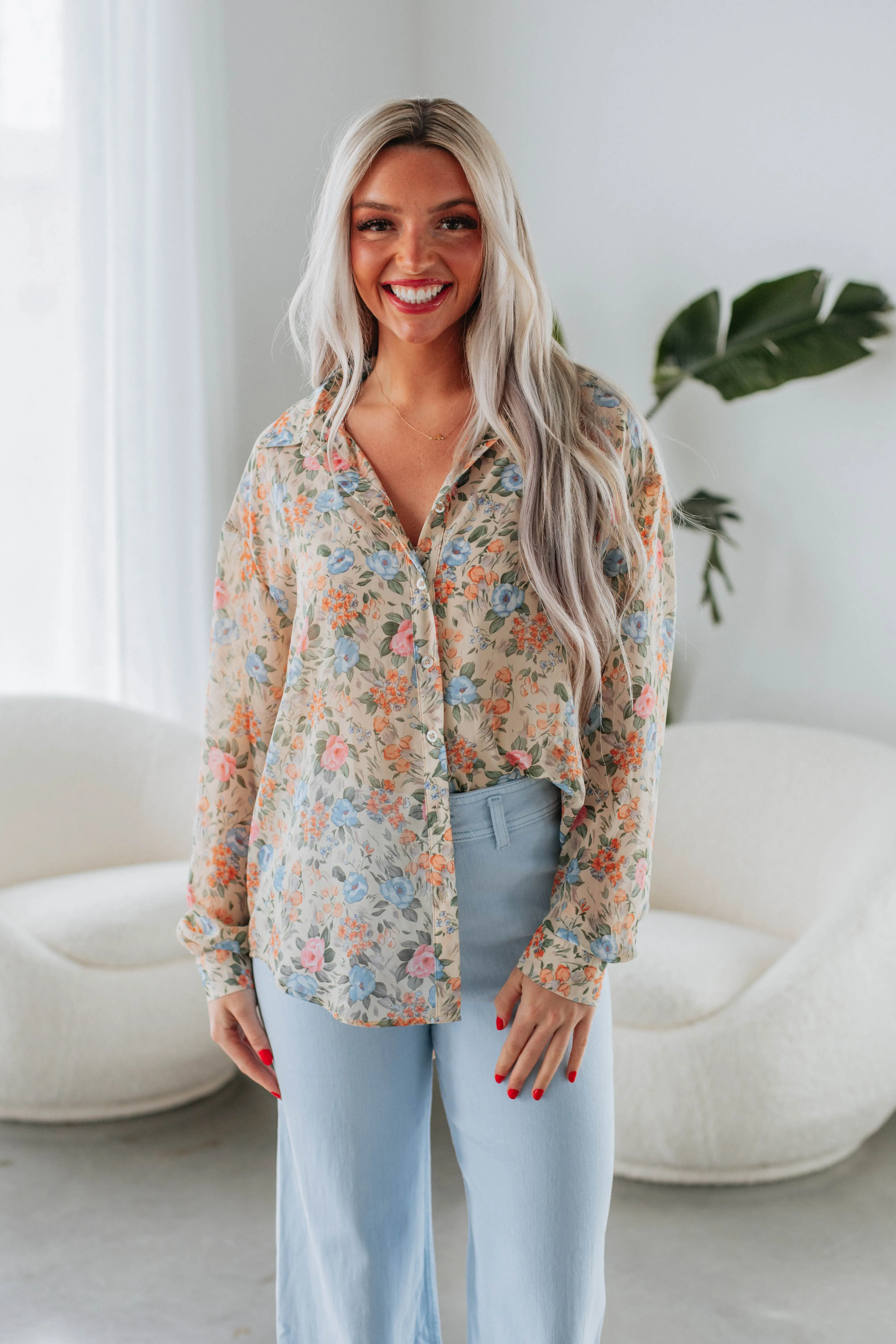 Xantha Floral Button Down sold by Wild Oak Boutique product image thumbnail 3