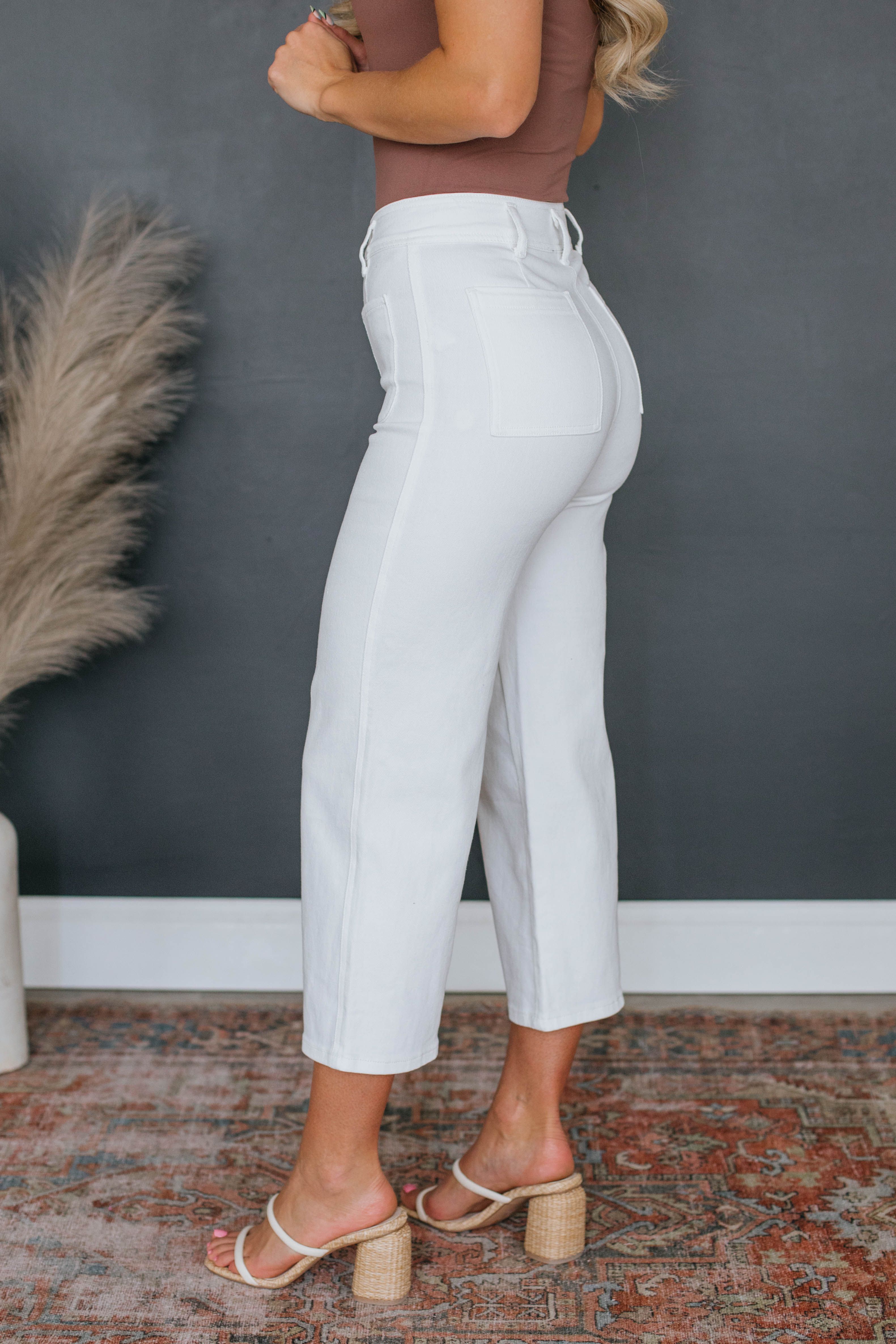 Lucia Wide Leg Pants - White sold by Wild Oak Boutique product image thumbnail 4