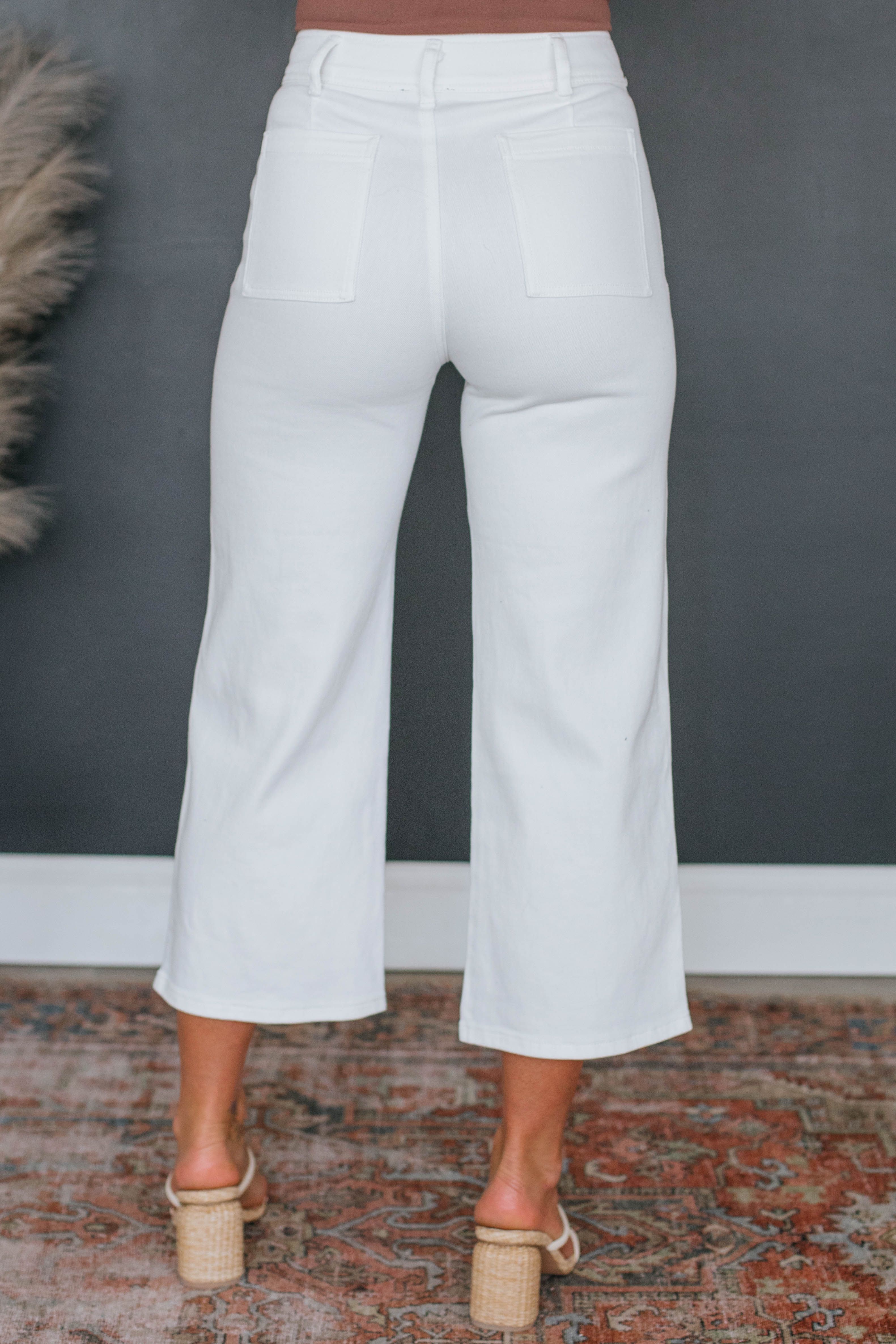 Lucia Wide Leg Pants - White sold by Wild Oak Boutique product image thumbnail 3